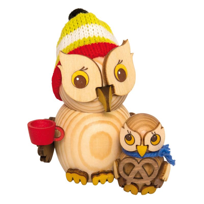 Mini owl visiting the Christmas market 7x5 cm