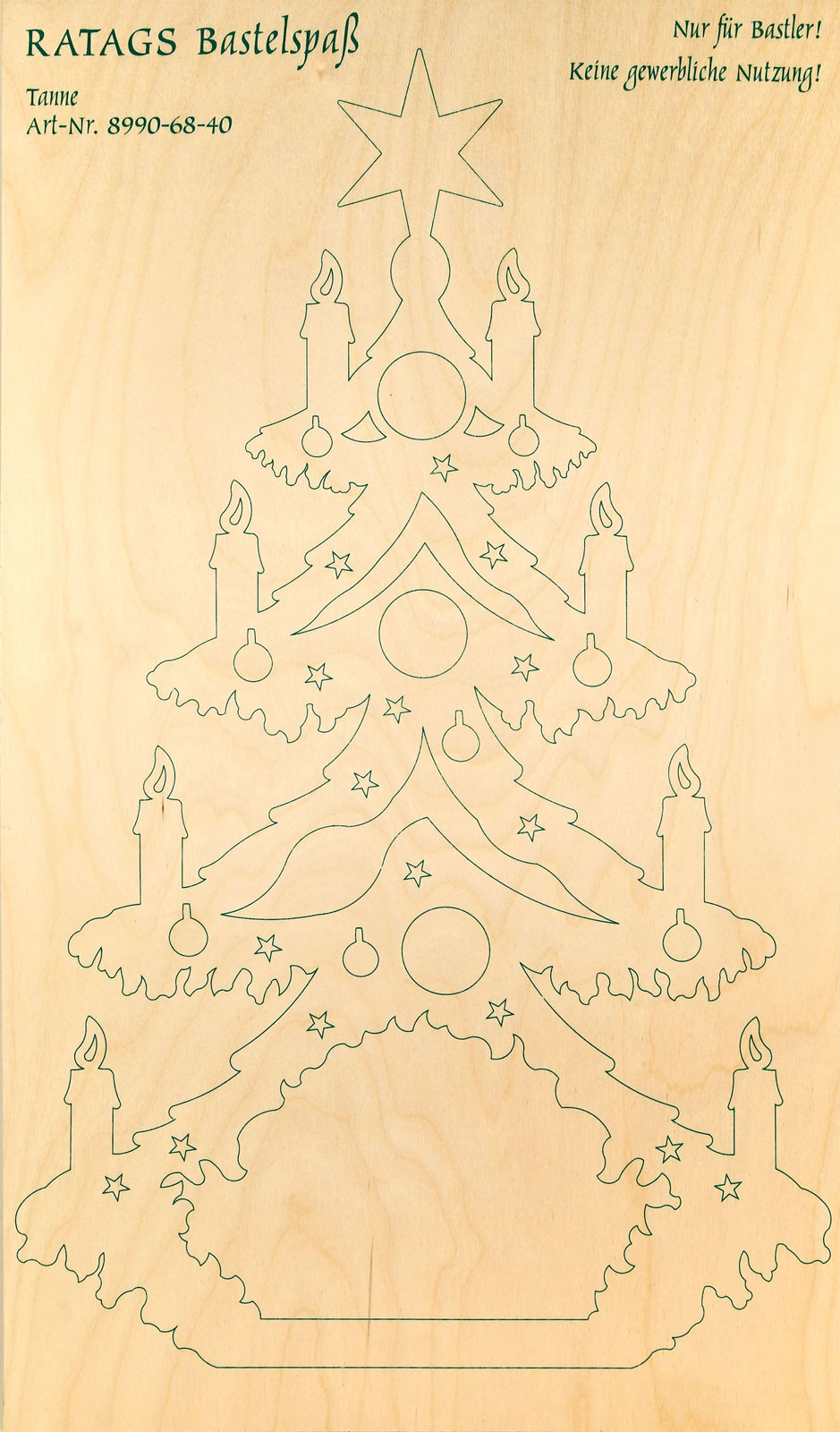 2 motif plywood panels, self-sawing Small fir tree, candles