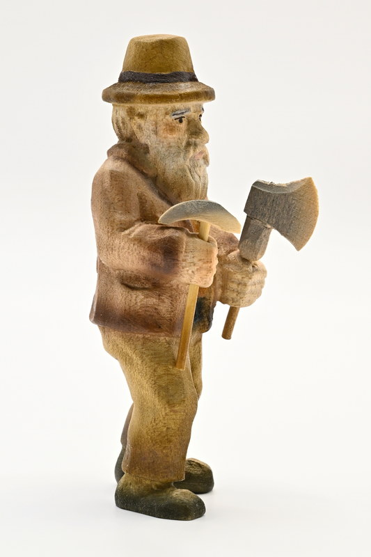 Leñador, sombrero, hacha, coloreado, 90 mm.