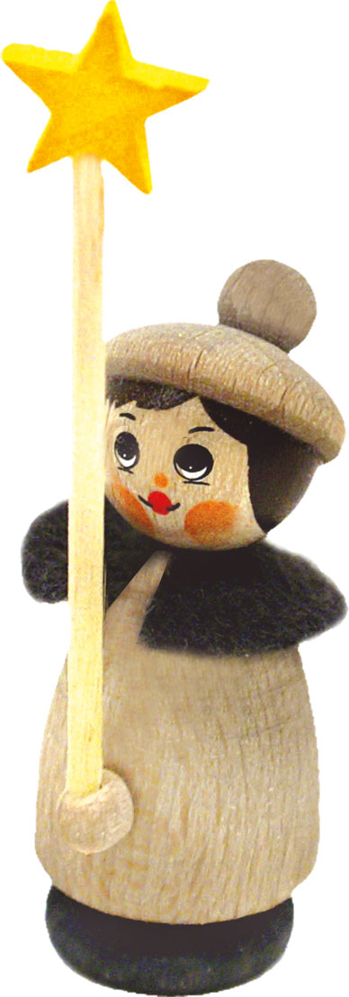 Figur, Kurrende mit Stab, grau