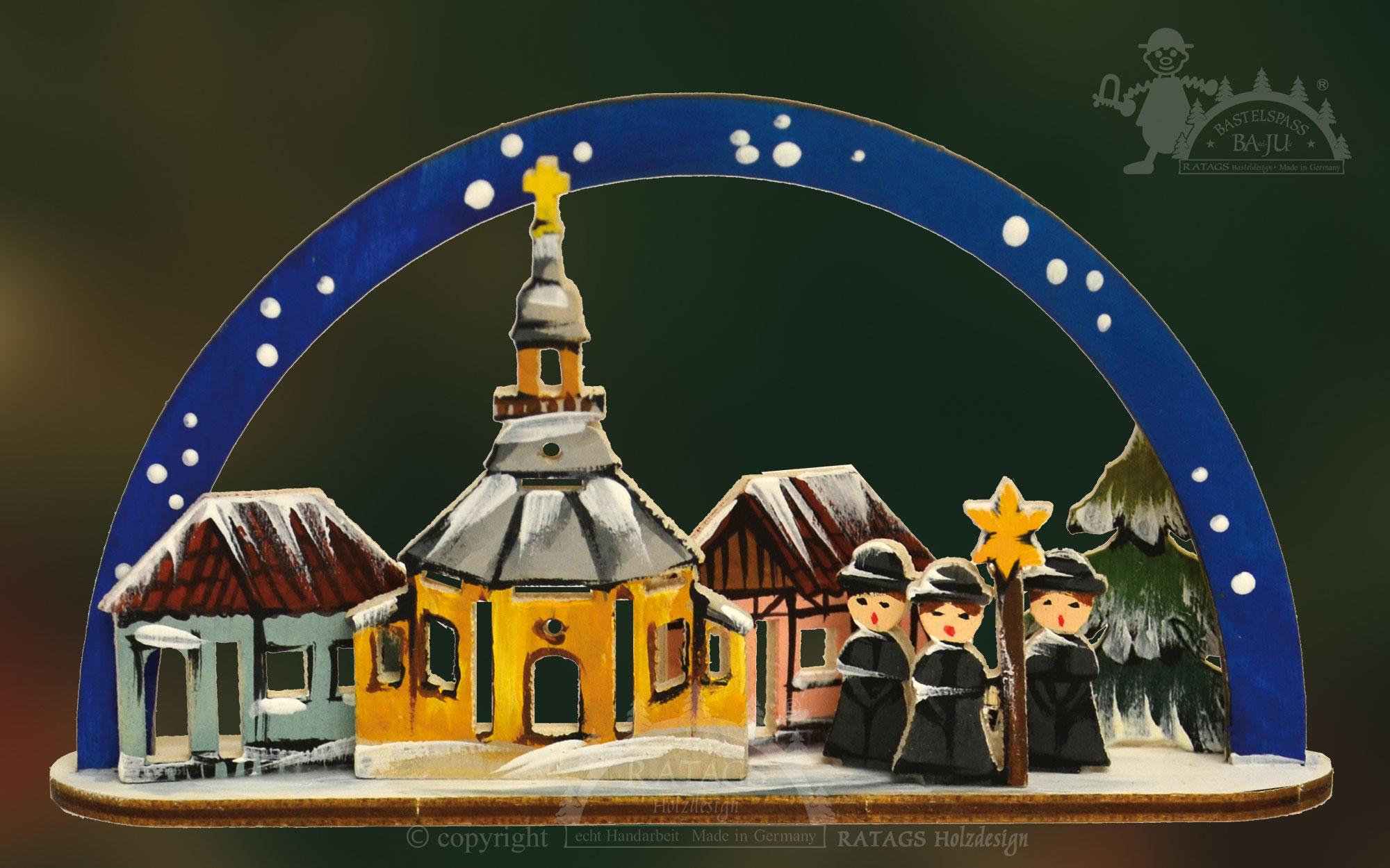 Mini-arco luminoso para artesanato Igreja com coro