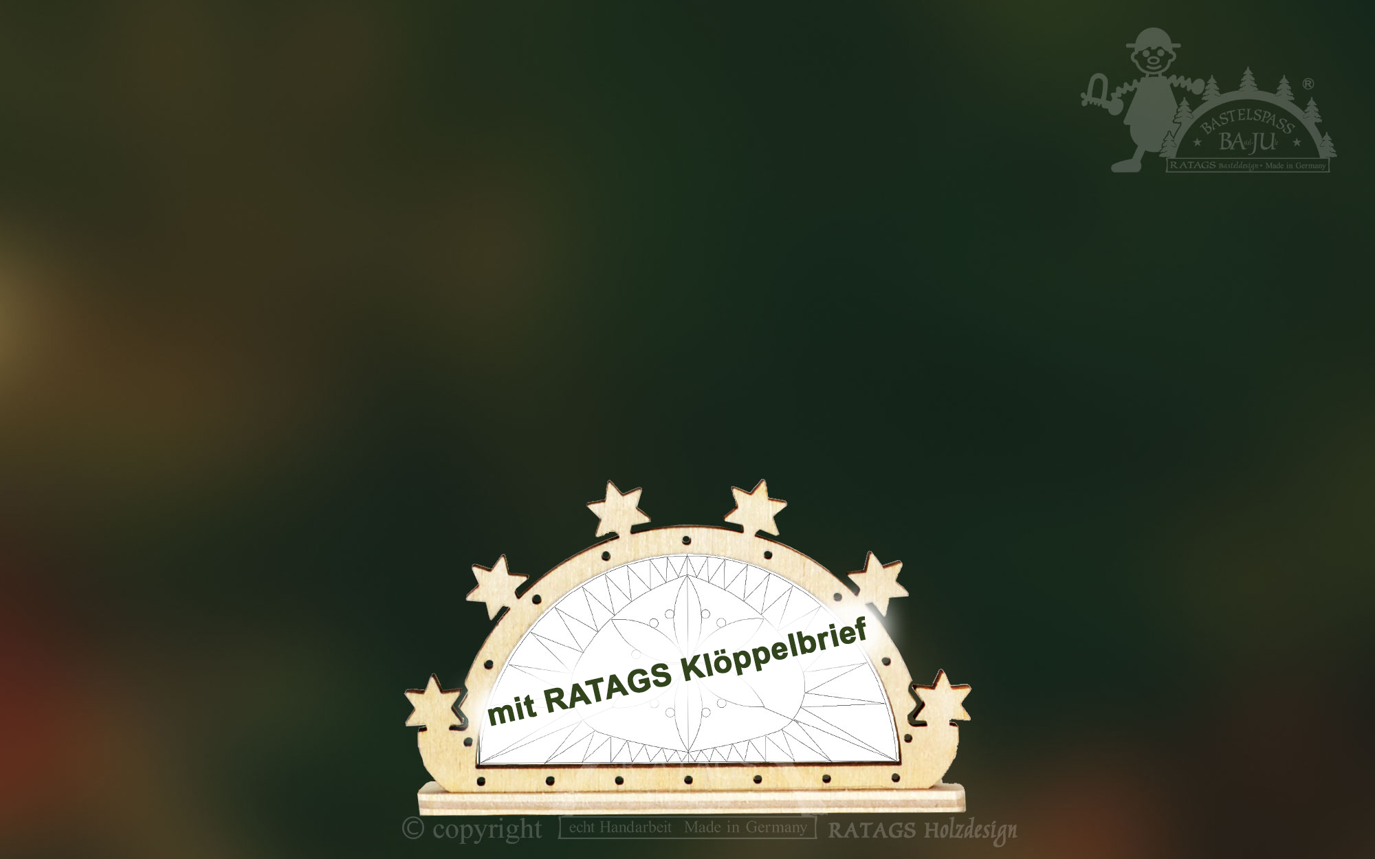 Klöppelrahmen, Mini-Schwibbogen mit Klöppelbrief Klöppelrahmen, Mini-Schwibbogen mit Klöppelbrief