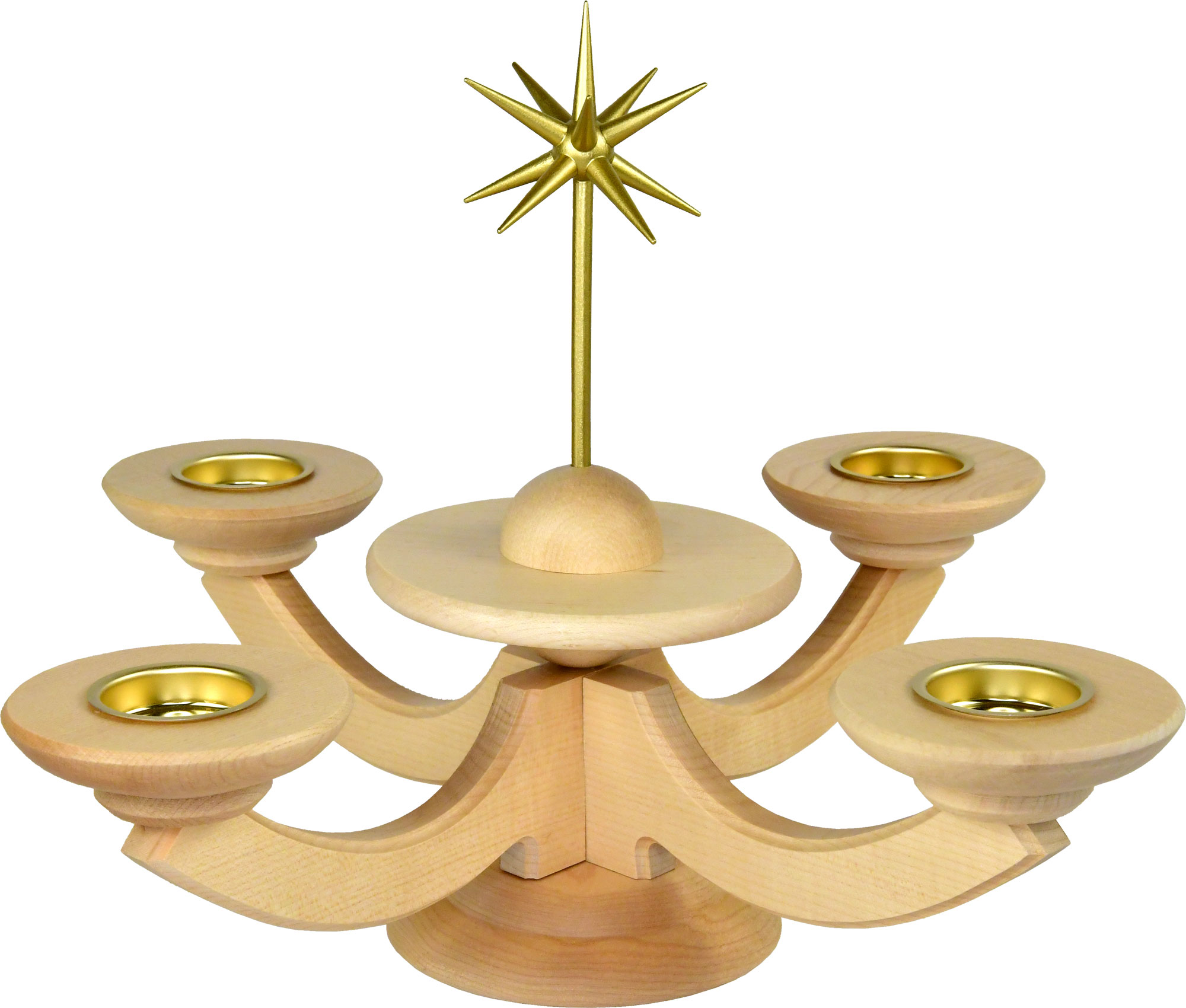 Advent candlesticks, natural, solid wood