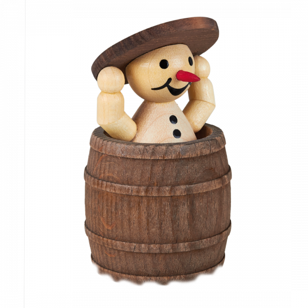 Snowman standing in a barrel, 7 cm