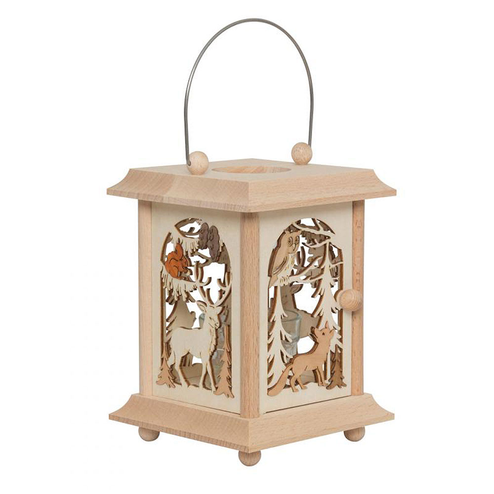Table lantern forest animals approx. 17 cm