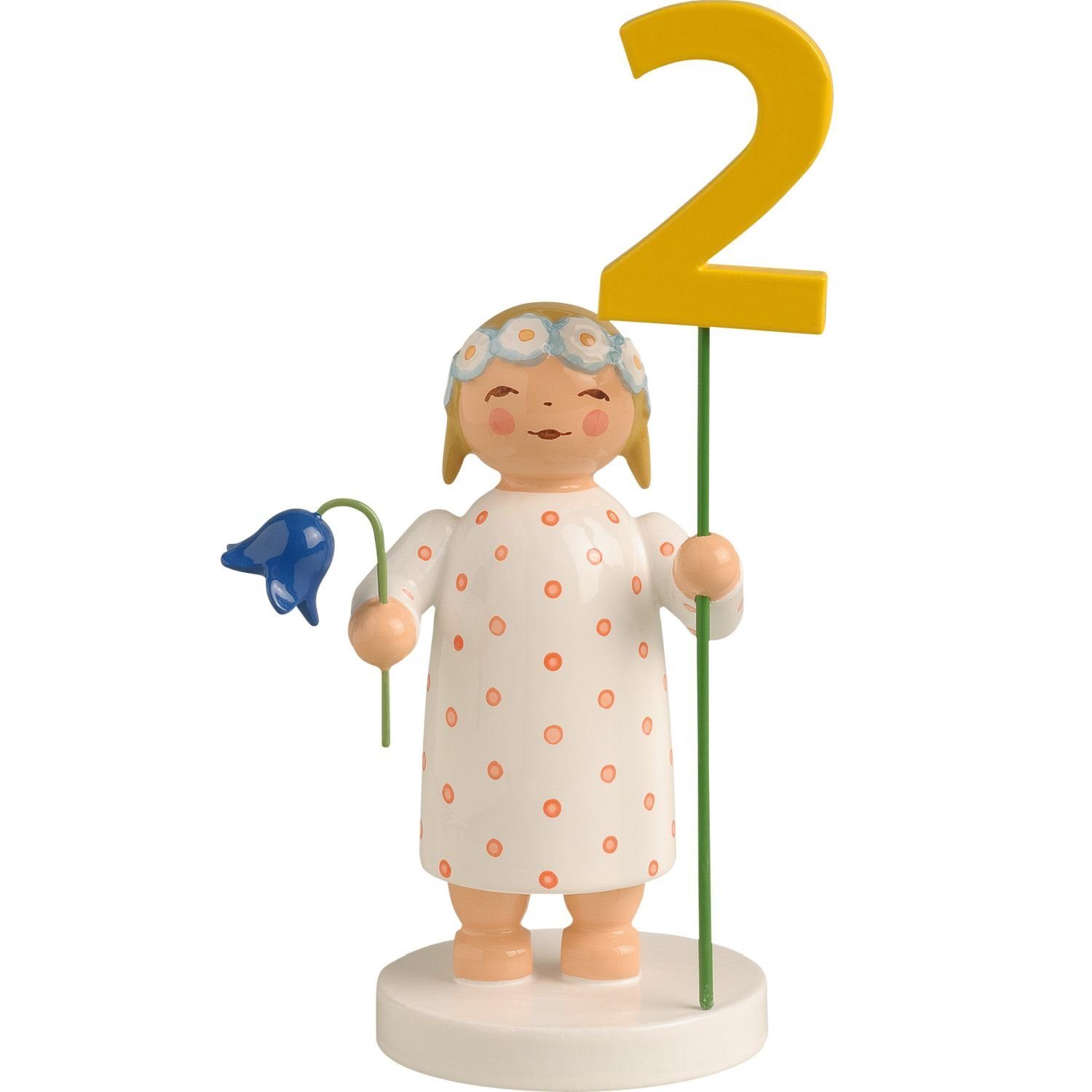 Mädchen mit Zahlensatz, rot gepunkt