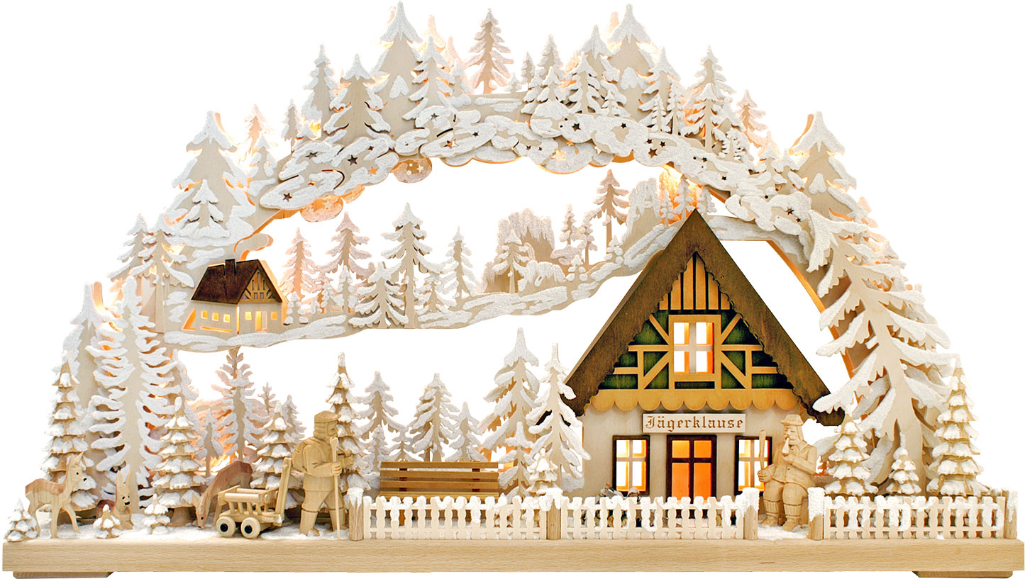 3D candle arch, large, hunter's lodge, hoarfrost