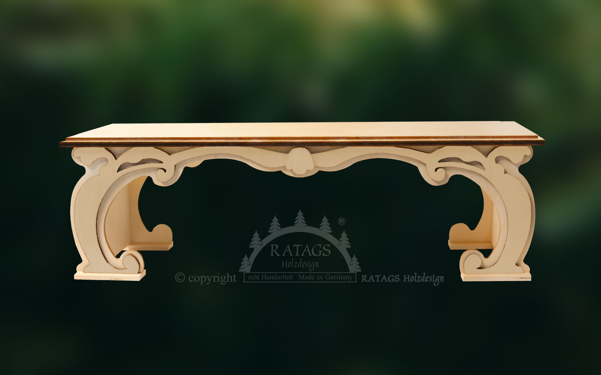 Ornament console, small, natural