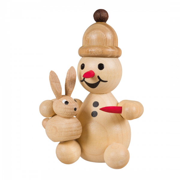 Schneemann Junior Hase auf Schoß 7 cm Schneemann Junior Hase auf Schoß 7 cm