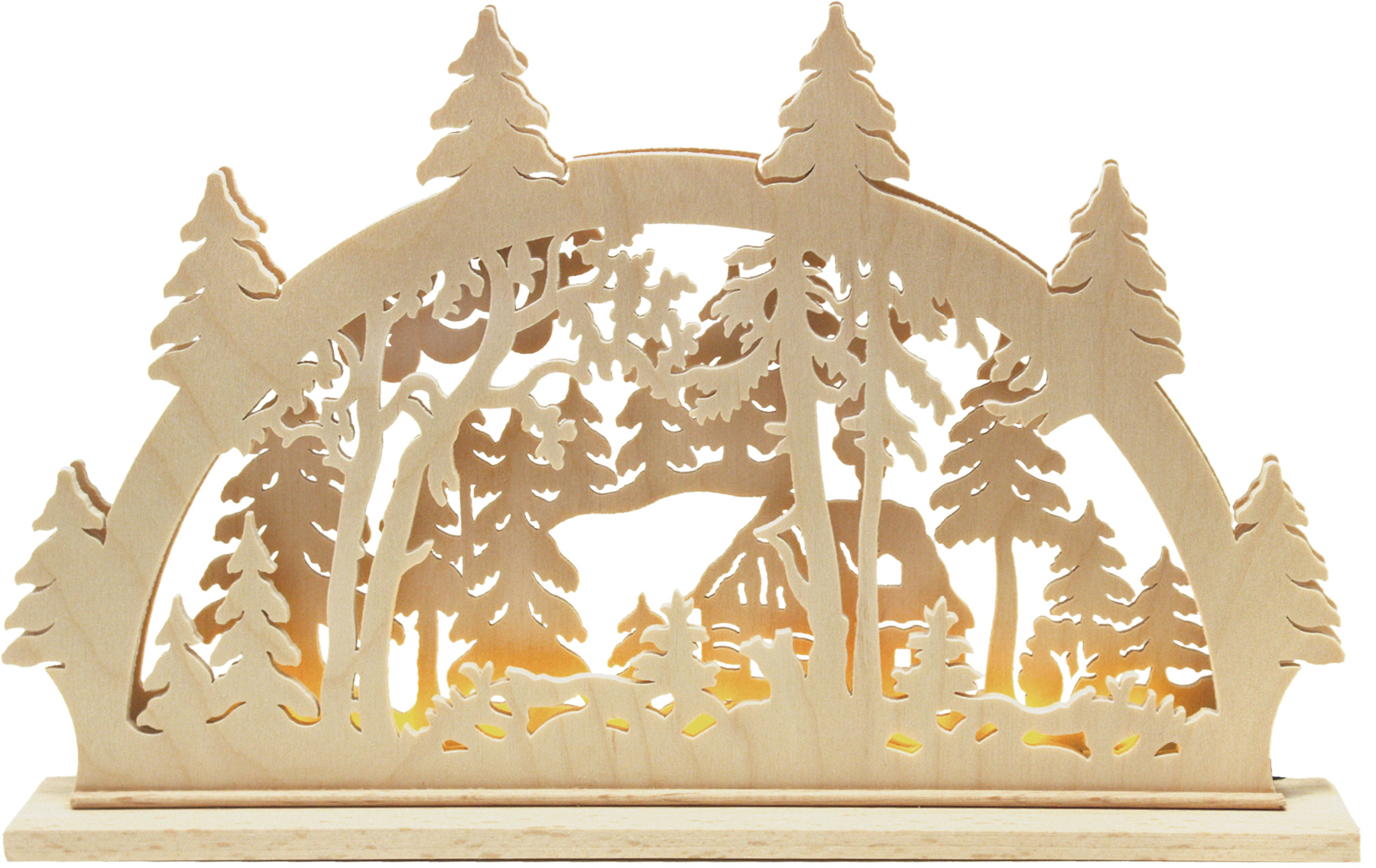 LED candle arch for crafting House in the pine forest