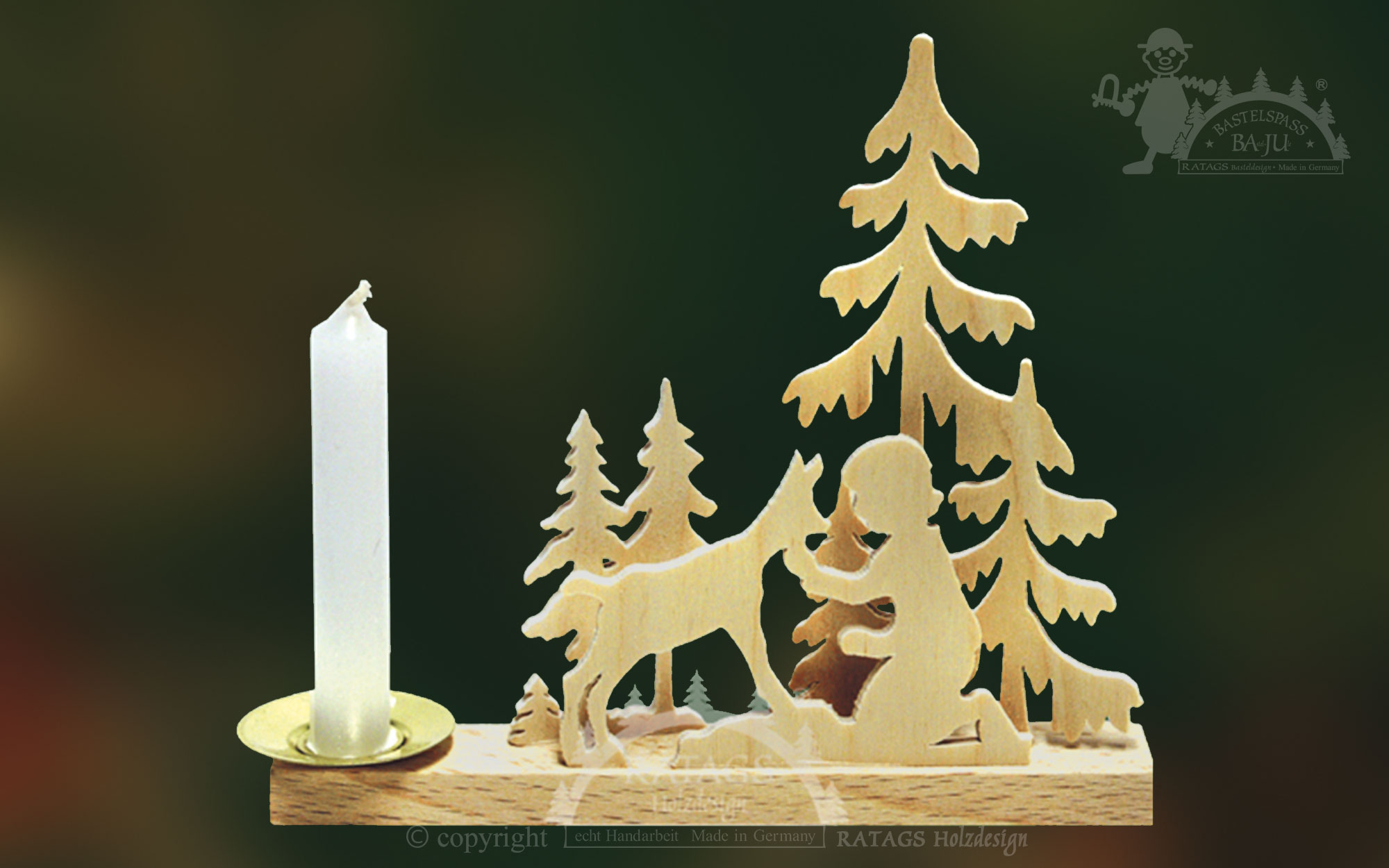 Candle holder for crafting, goat with kid