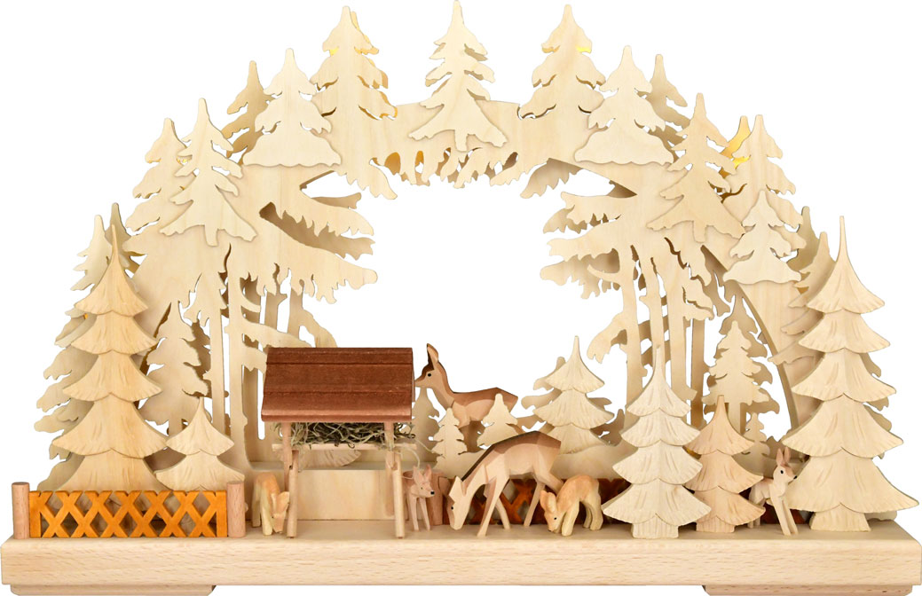 3D-Schwibbogen kl., Rehe an der Futterkrippe