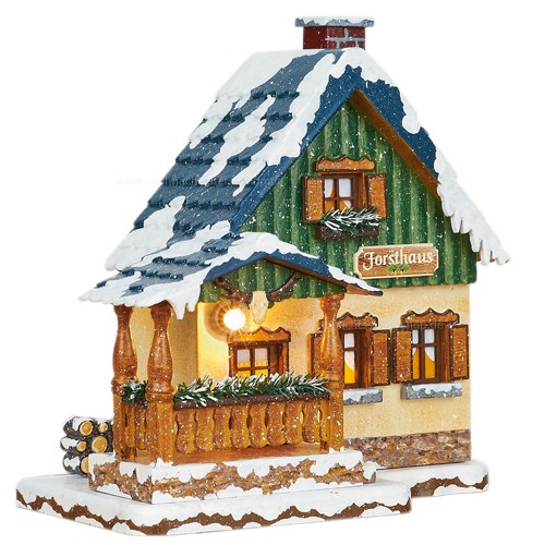 Niño de invierno, casa forestal