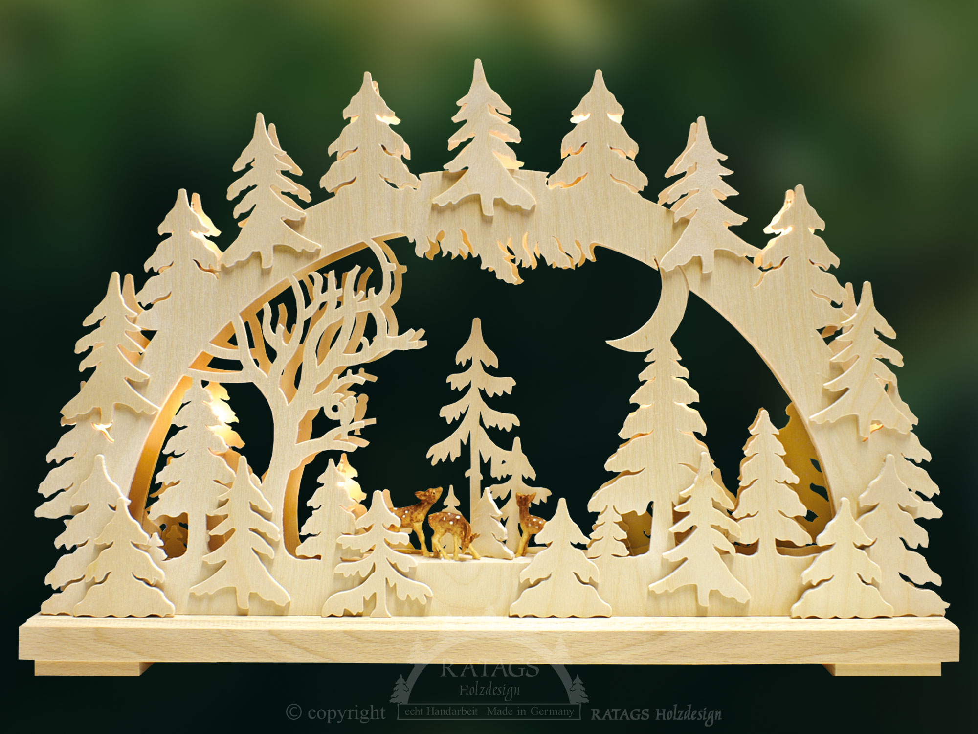 Schwibbogen klein, Rehe in der Abenddämmerung