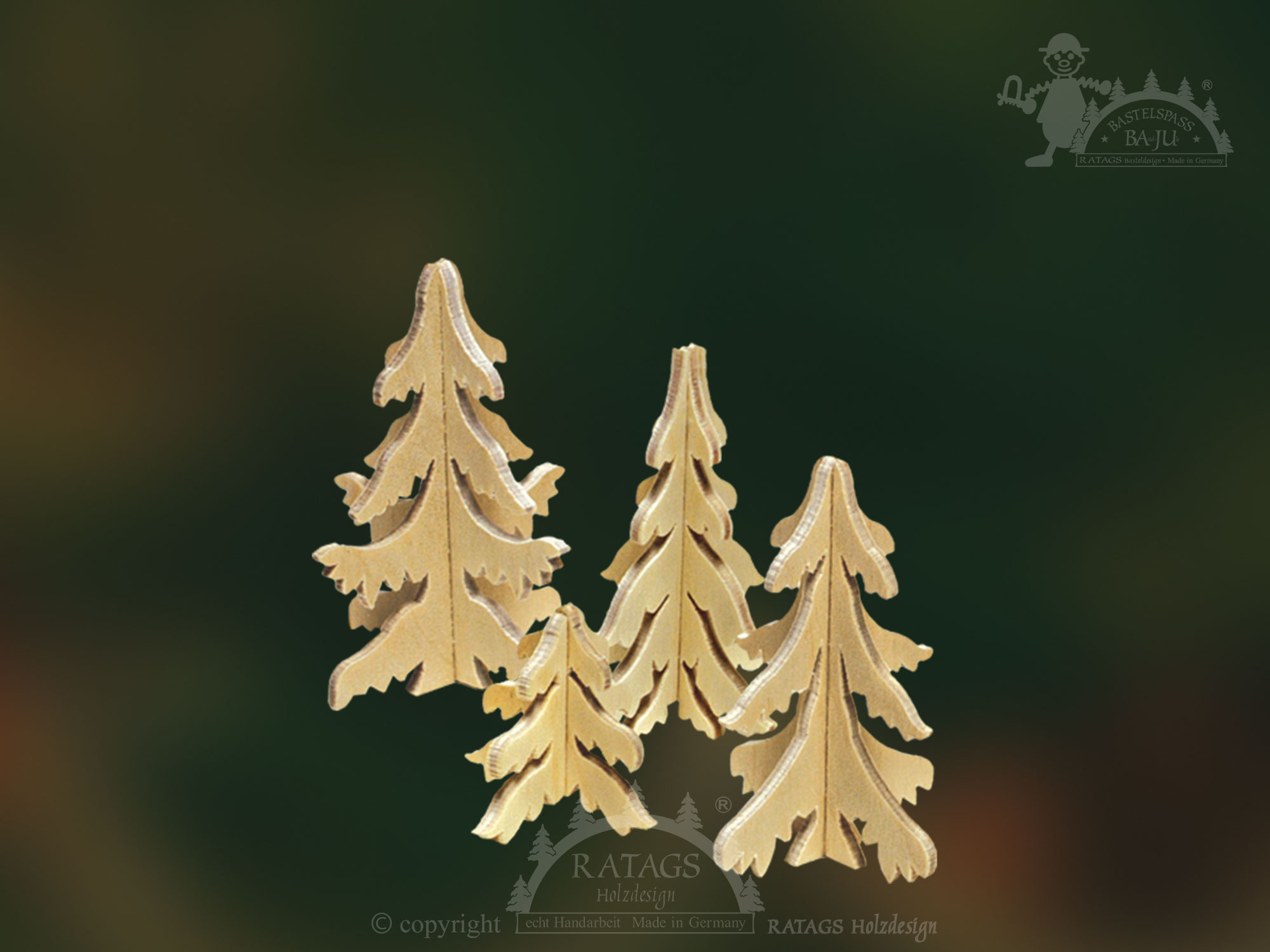 Plug-in trees for crafting, set of 4