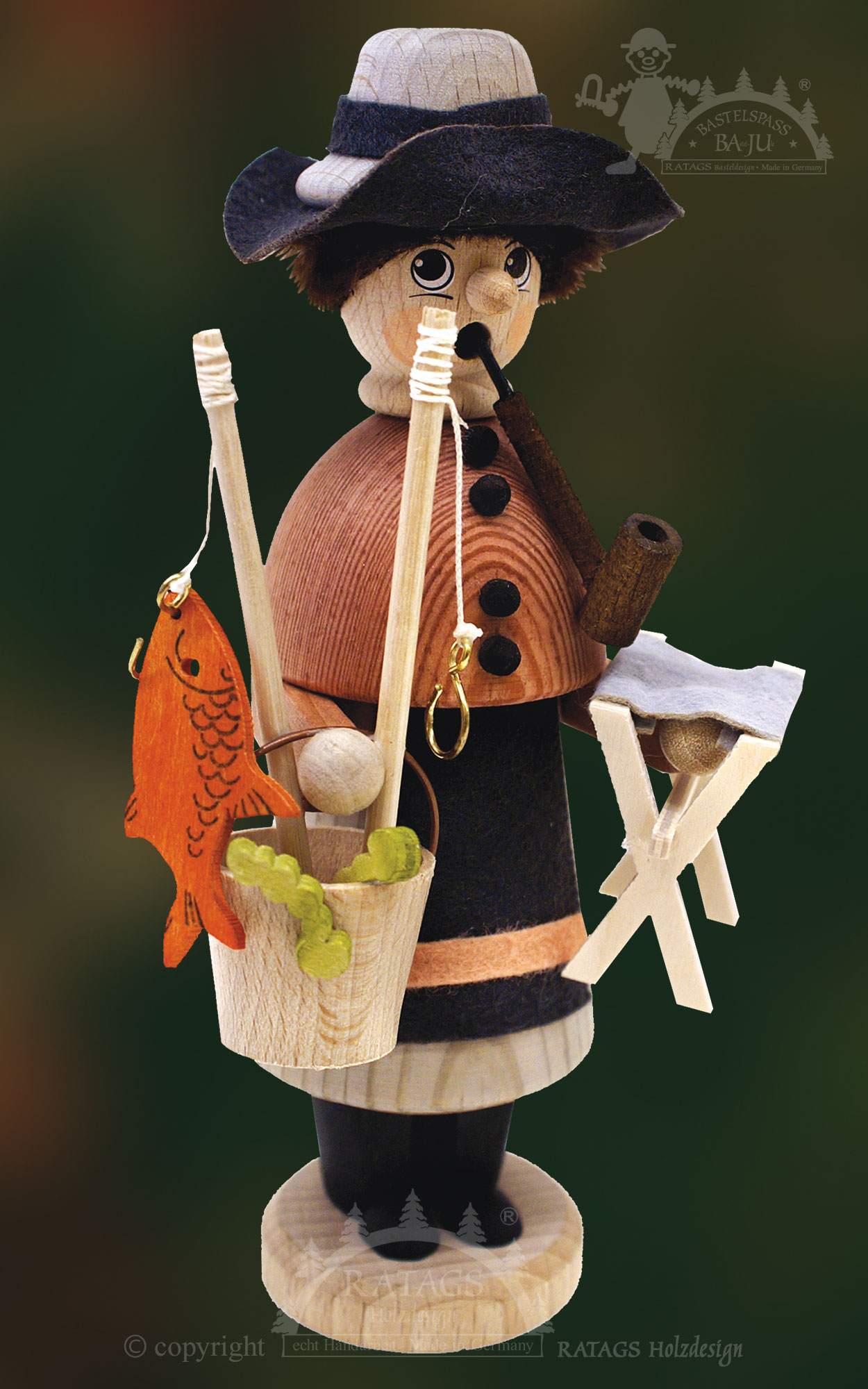 Räuchermännchen zum Basteln, Angler