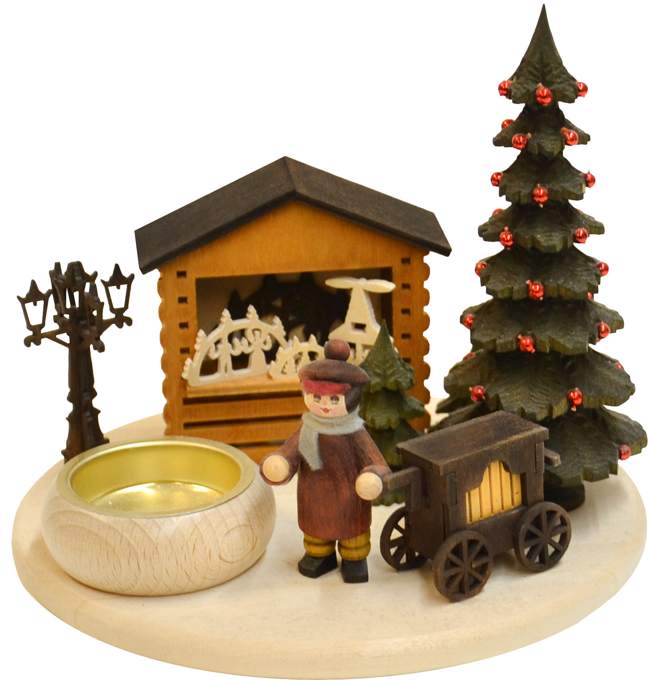 Table decorations, barrel organ man