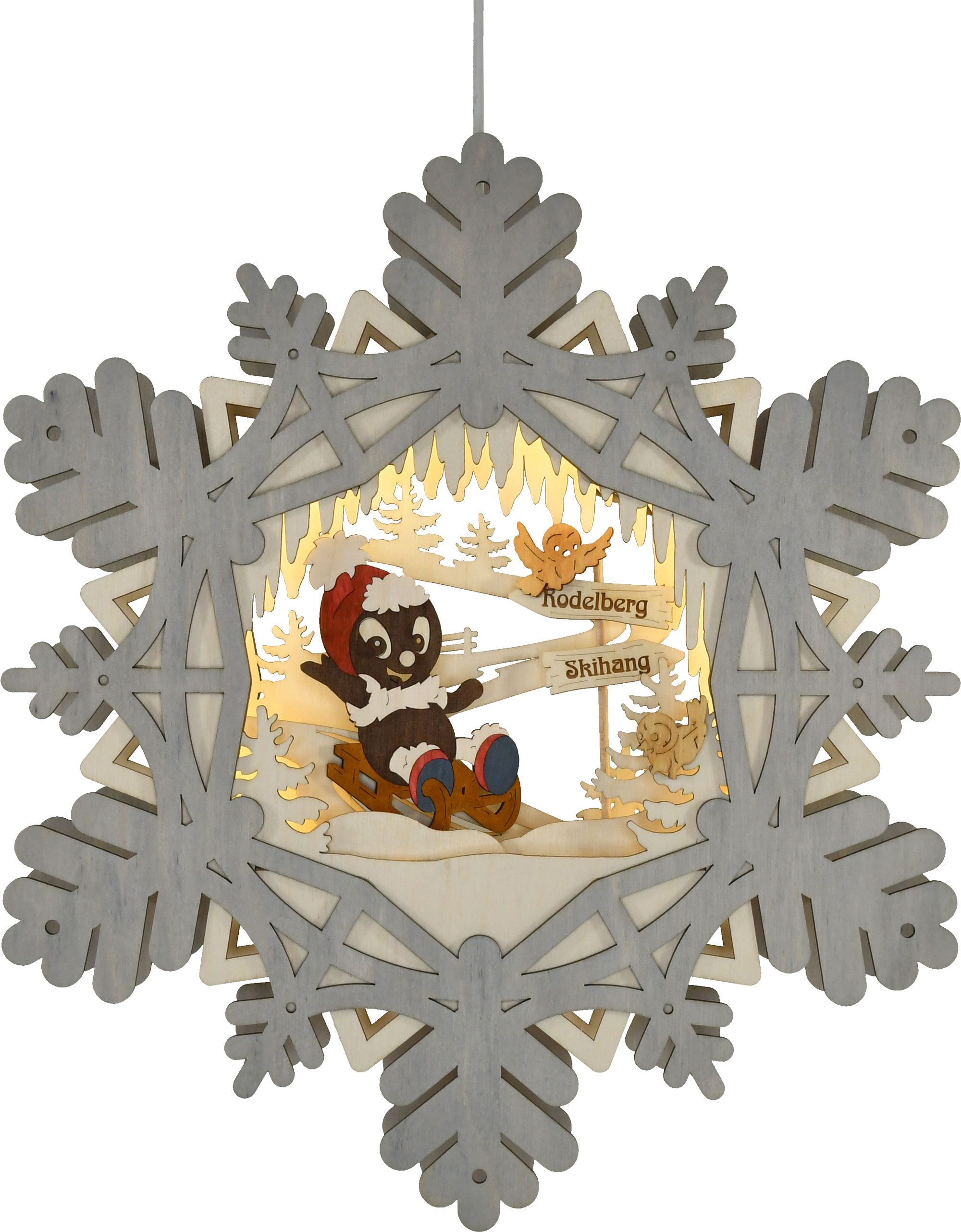 Fensterbild, Pitti am Rodelberg, bel., color, LED Stripe Fensterbild, Pitti am Rodelberg, bel., color, LED Stripe