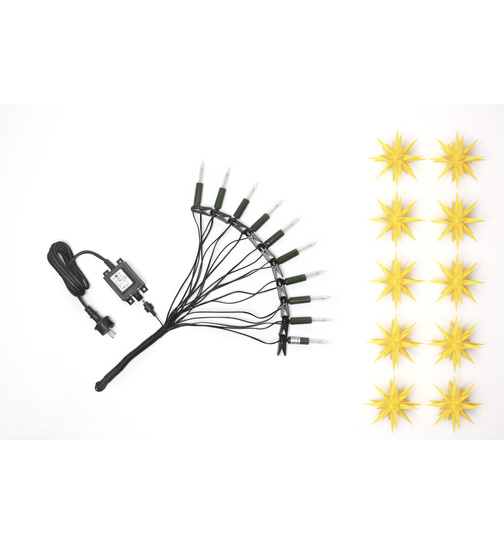 Herrnhut star chain with LED, A1s yellow, for indoor and outdoor use