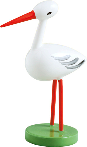 Storch, klein, auf zwei Beinen