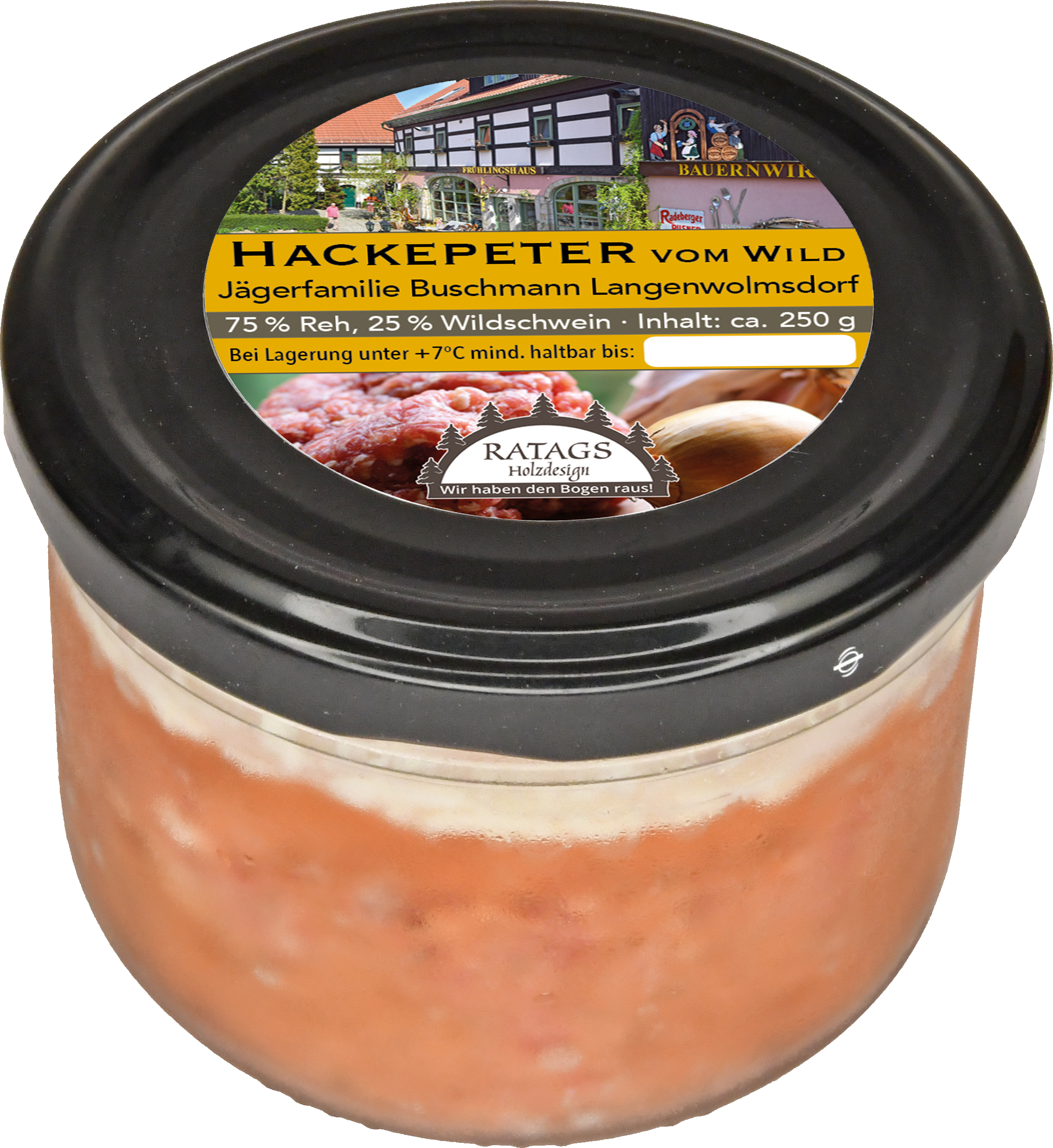 Wild-Hackepeter mit Wild Wurstglas / 200g