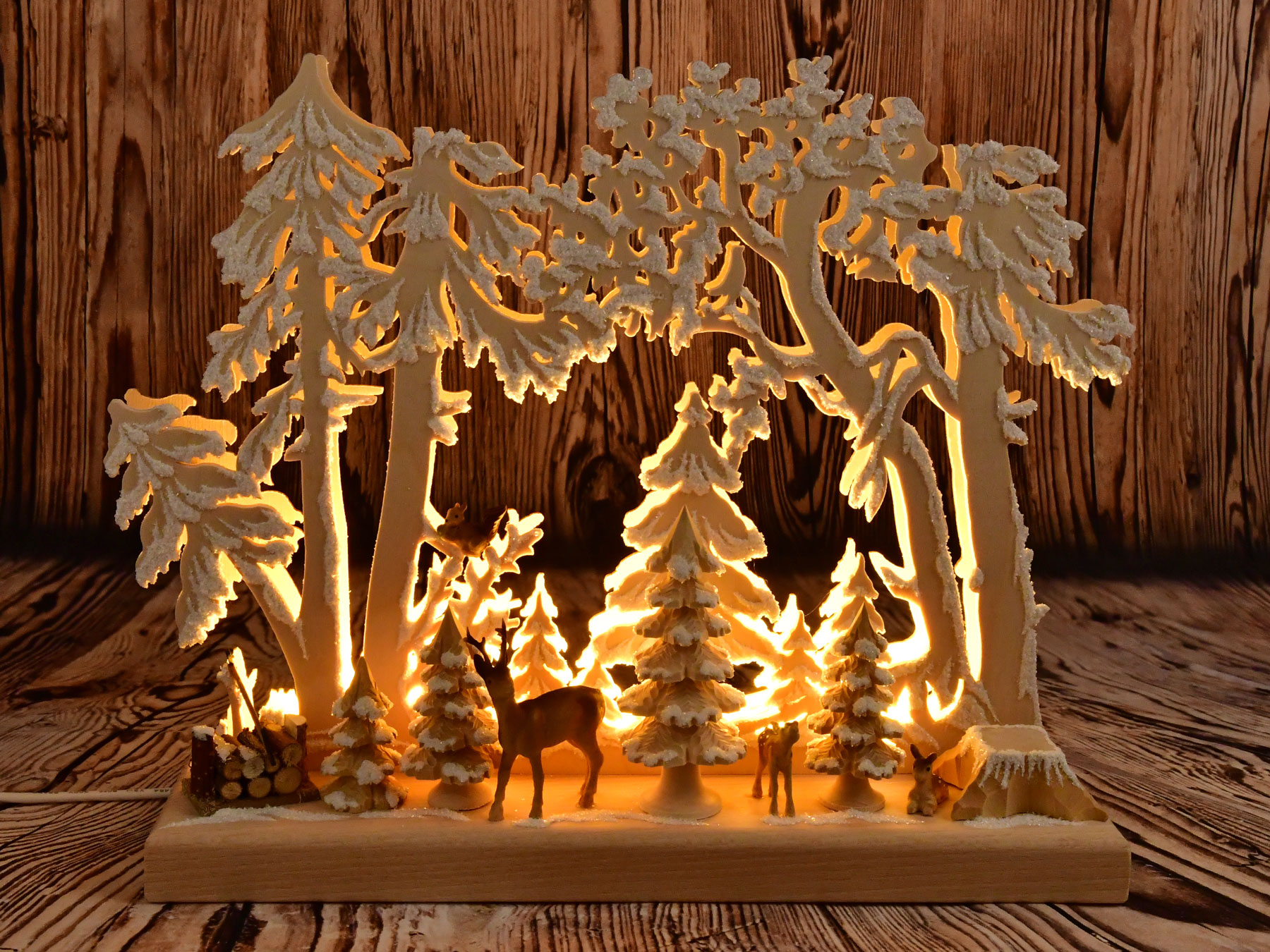 Schwibbogen LED, Im Wald, Raureif Schwibbogen LED, Im Wald, Raureif