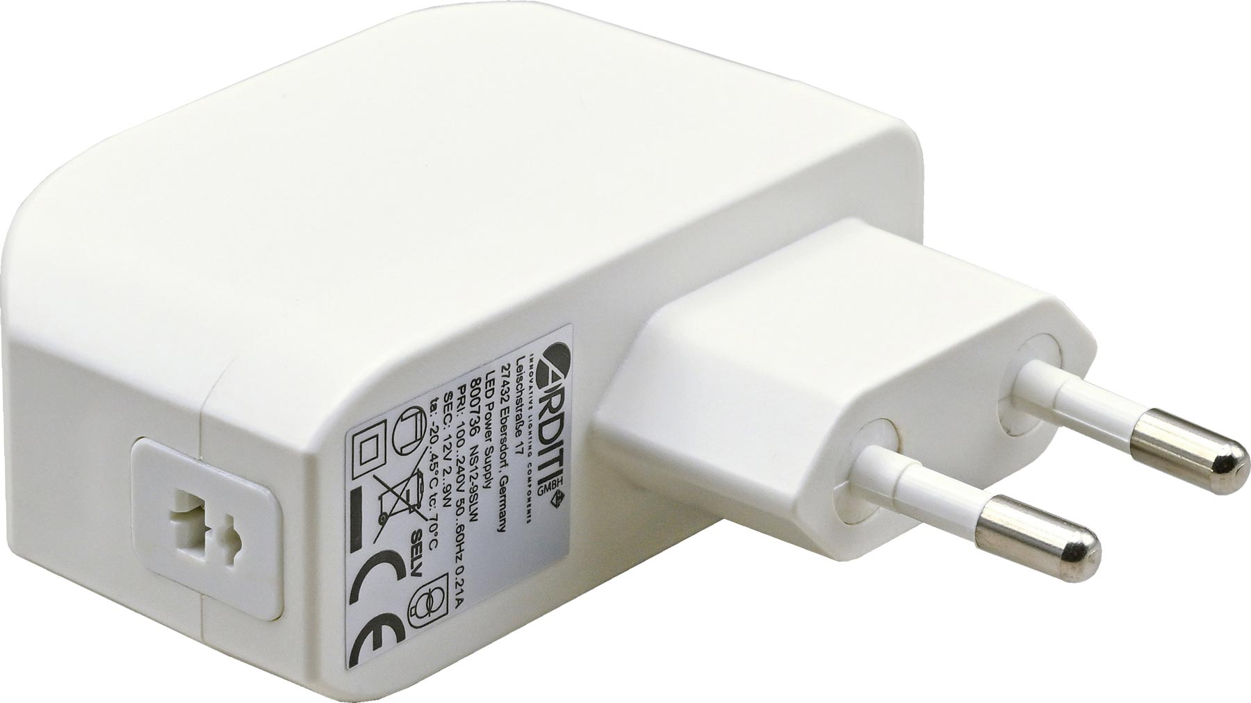 LED-Steckernetzgerät 12V/2 ... 9 W weiß NS 12-9SLW LED-Steckernetzgerät 12V/2 ... 9 W weiß NS 12-9SLW