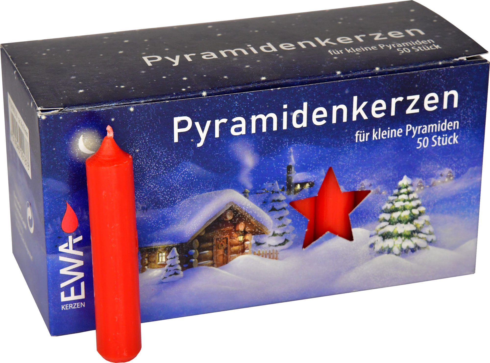 Pyramidenkerzen - rot 50 Stück pro Packung