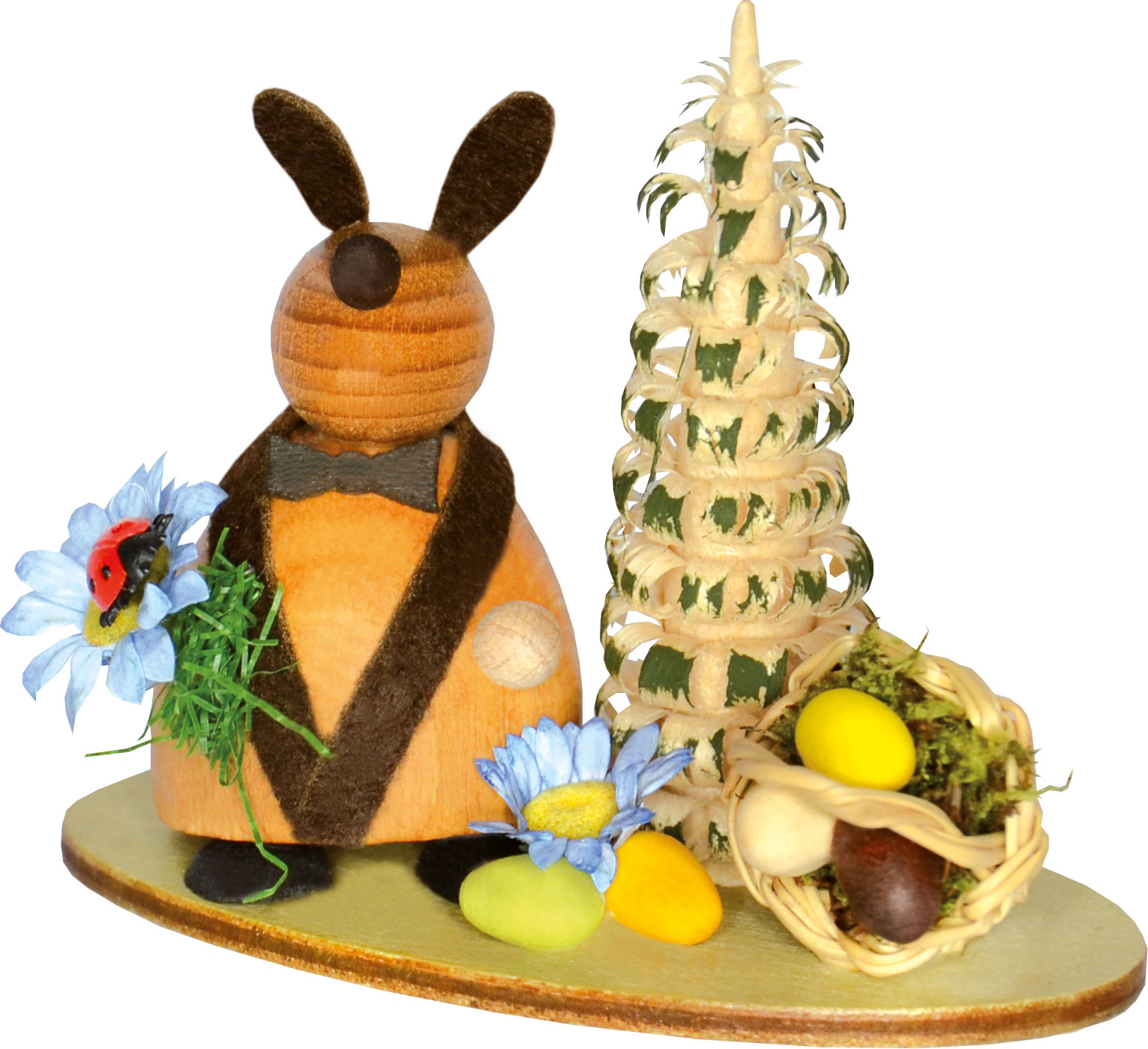 Häschen mit blauen Blumen, Eierkorb Häschen mit blauen Blumen, Eierkorb