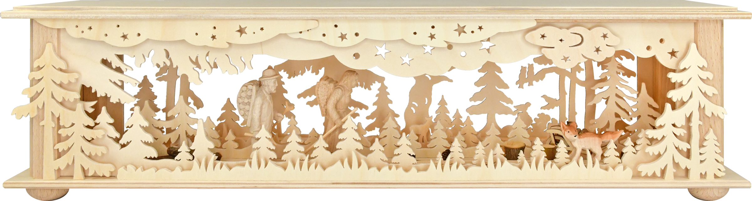 Raumleuchte kl., 2 geschnitzte Figuren Raumleuchte kl., 2 geschnitzte Figuren