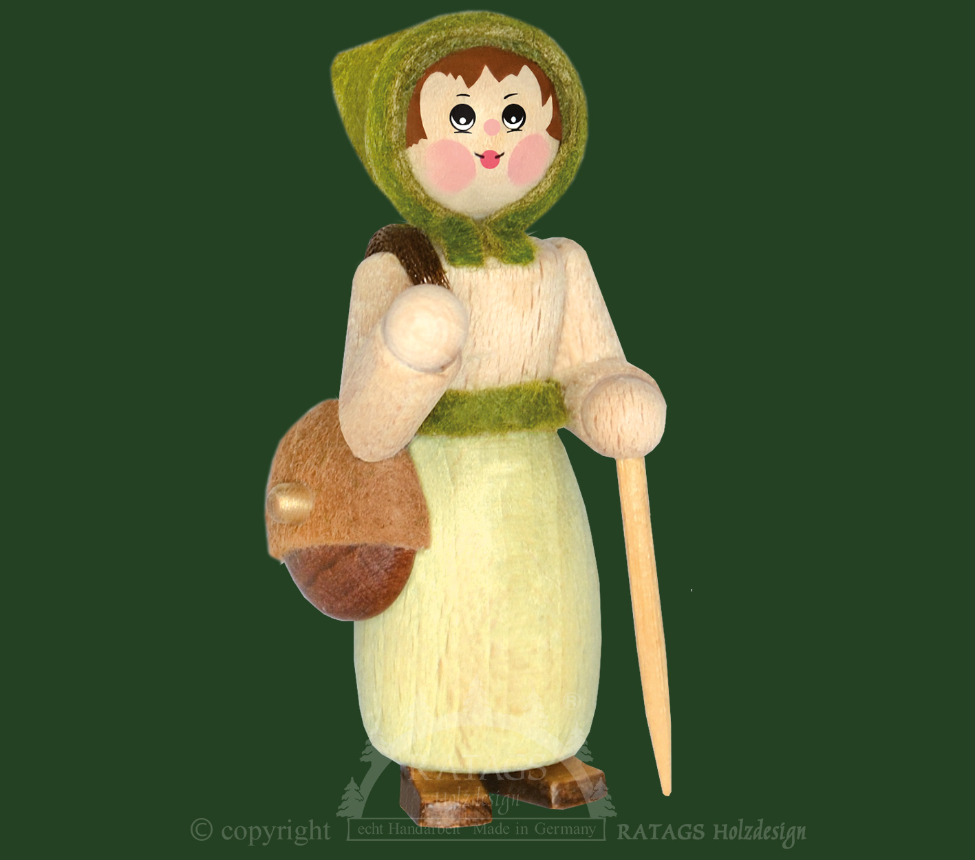 Figure, walker, handbag, stick