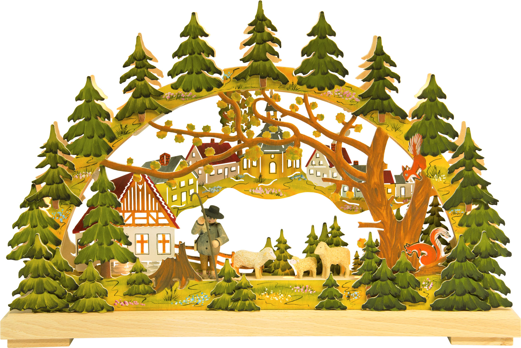Small candle arch, sheep farm, hand-painted summer design
