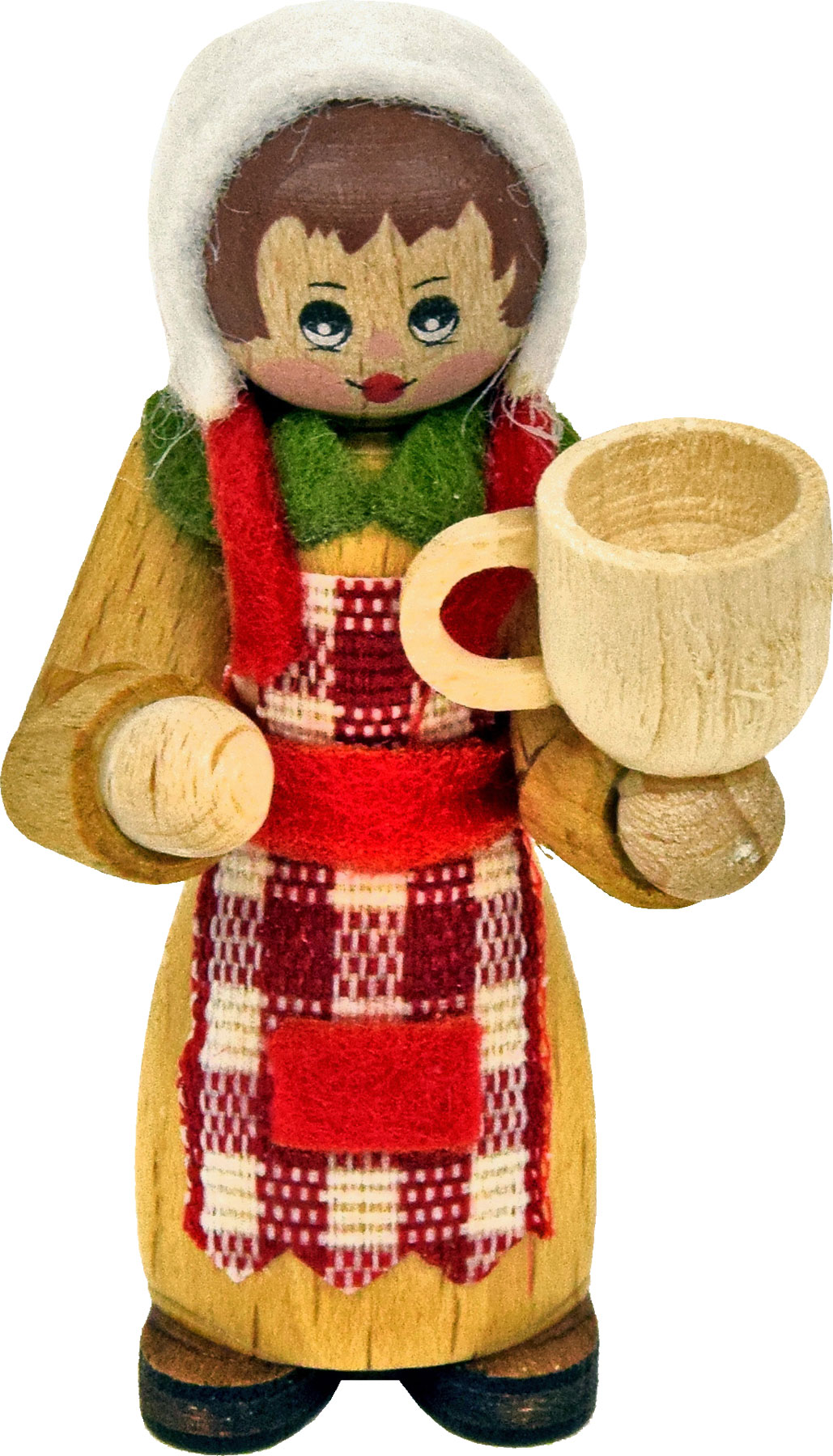 Kellnerin, rot karierte Schürze Kellnerin, rot karierte Schürze