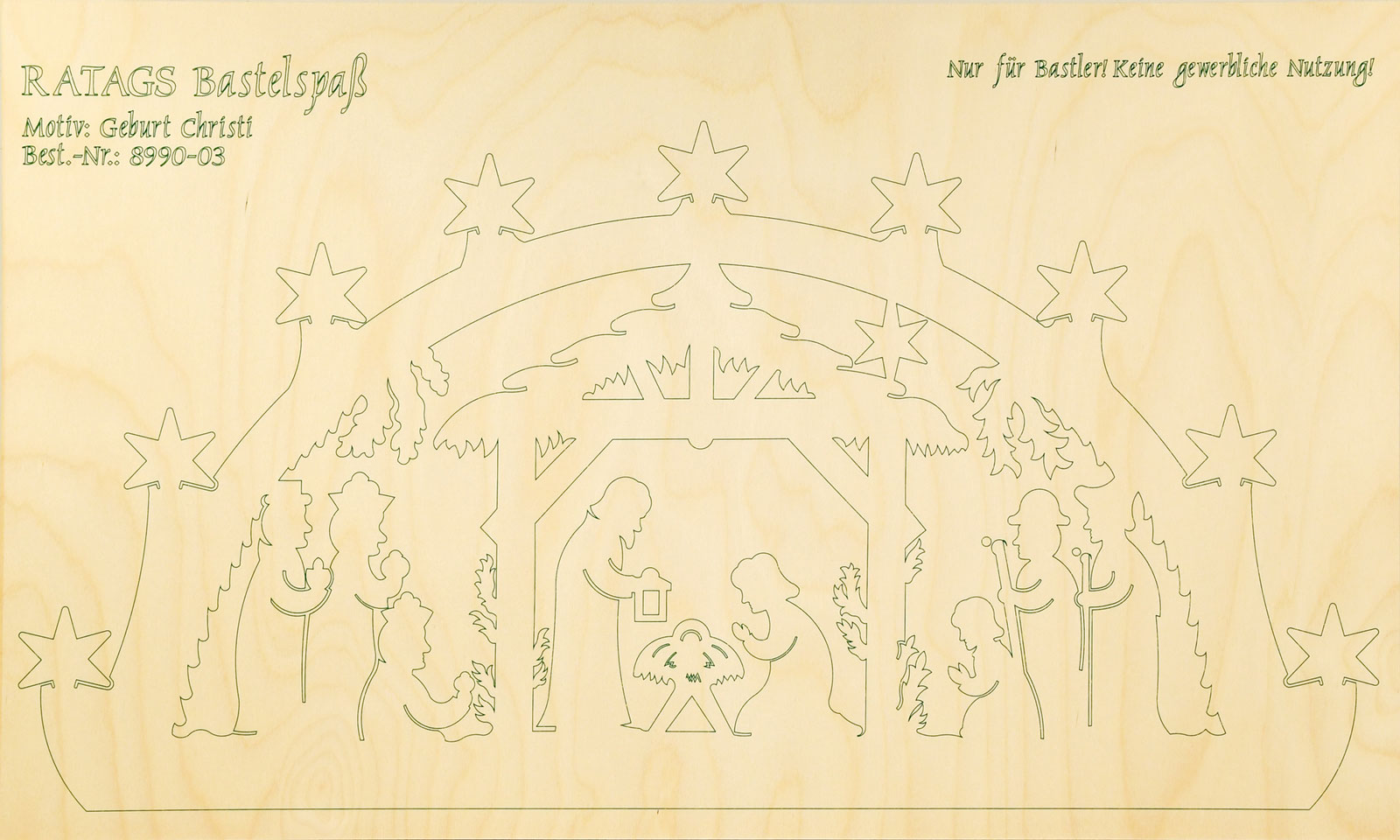 2 motif plywood panels, Nativity scene, large, for sawing yourself