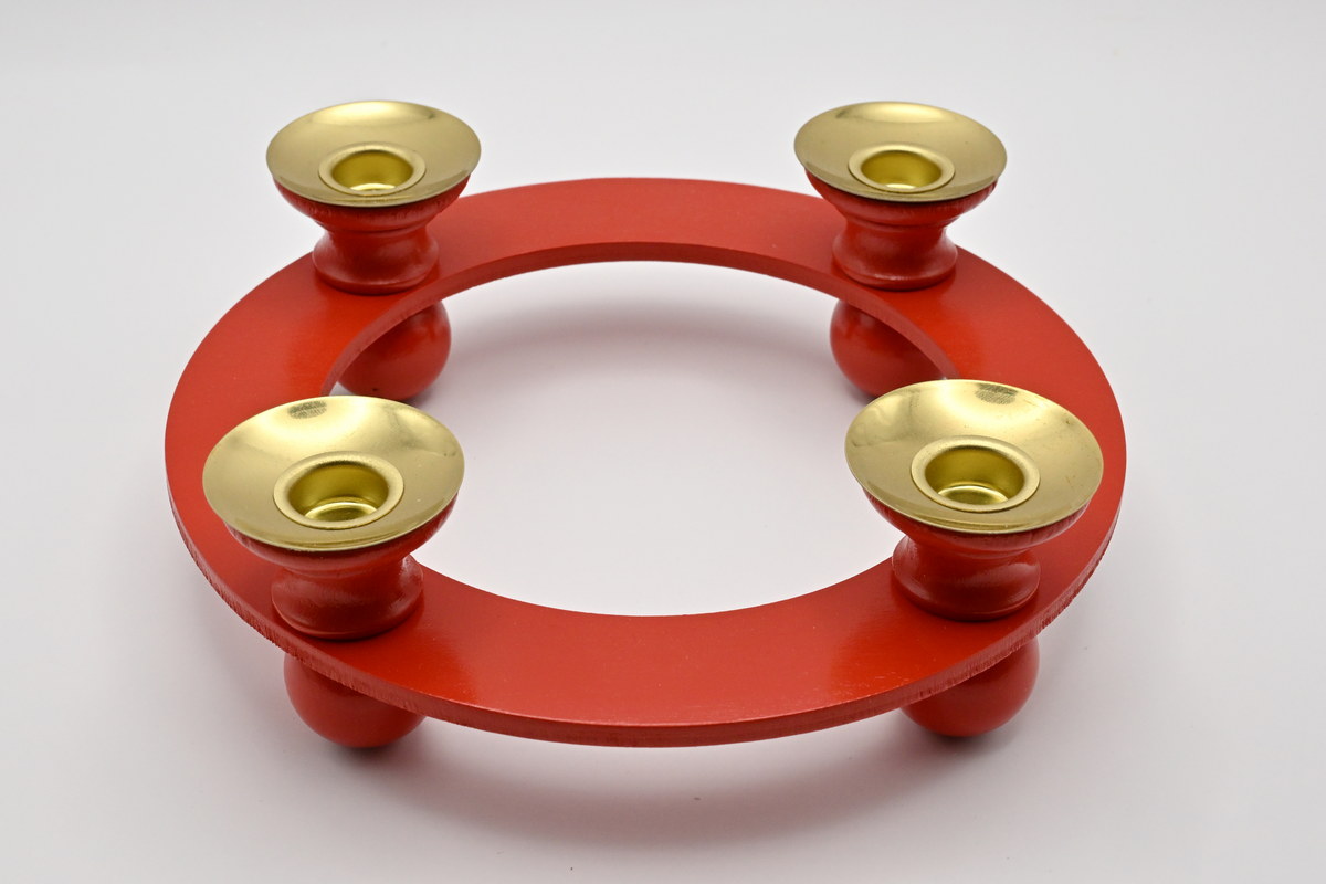 Light plate, 4 candles, red, unfilled