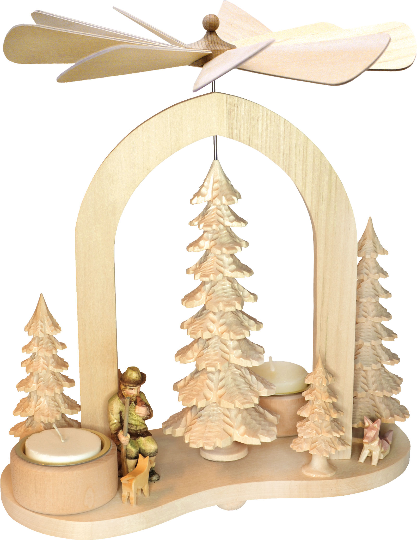 Star arch pyramid, forest man, carved