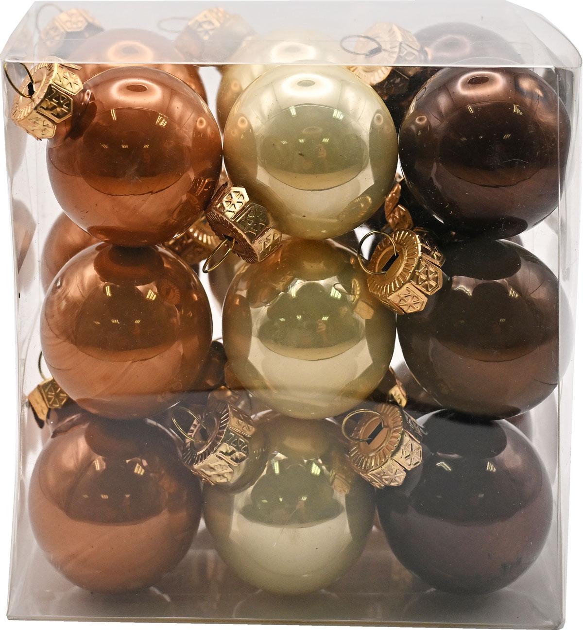 cb. 18 glassballs/cap opal natural combi