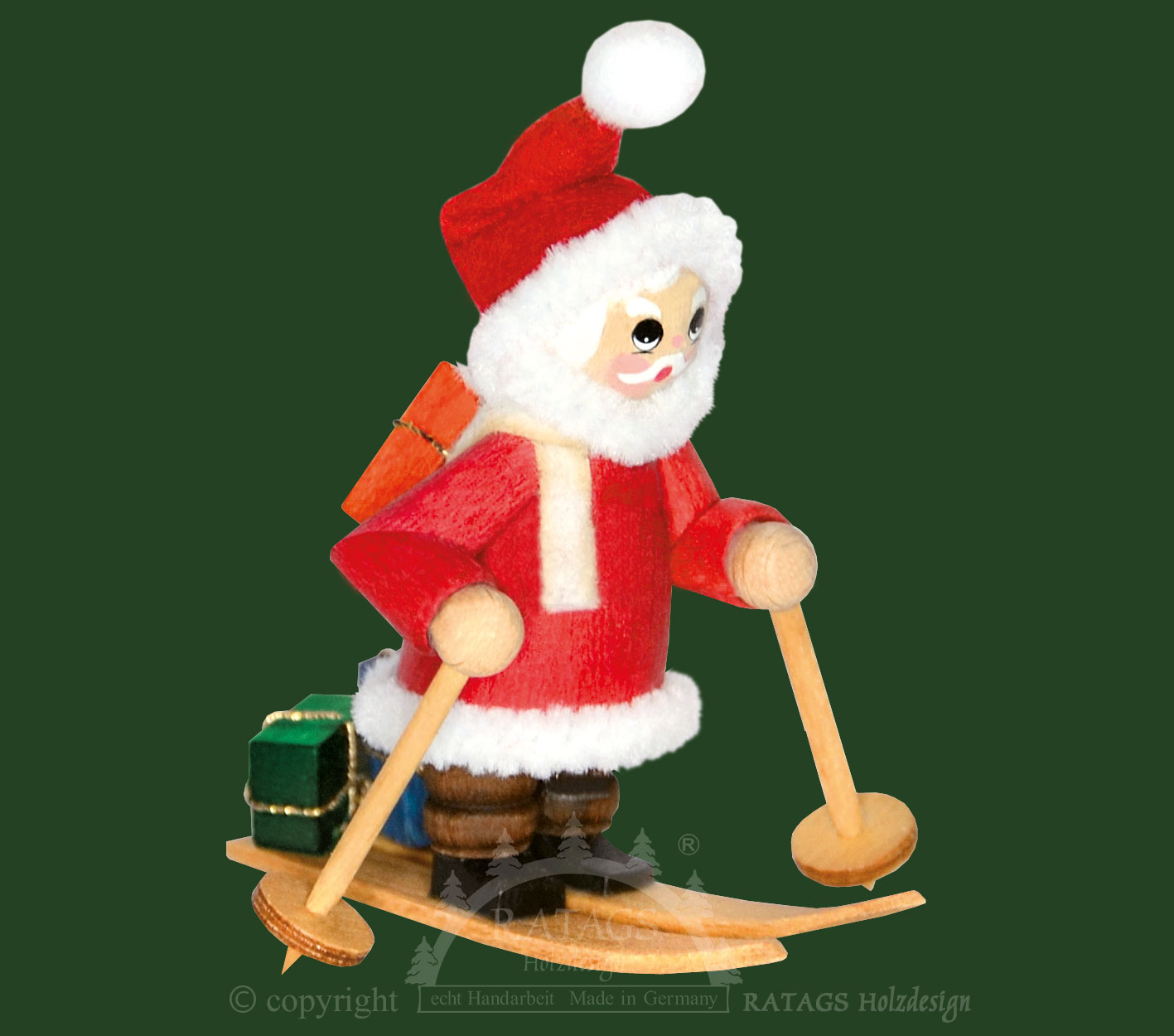 Figure, Santa Claus on skis, 3 parcels