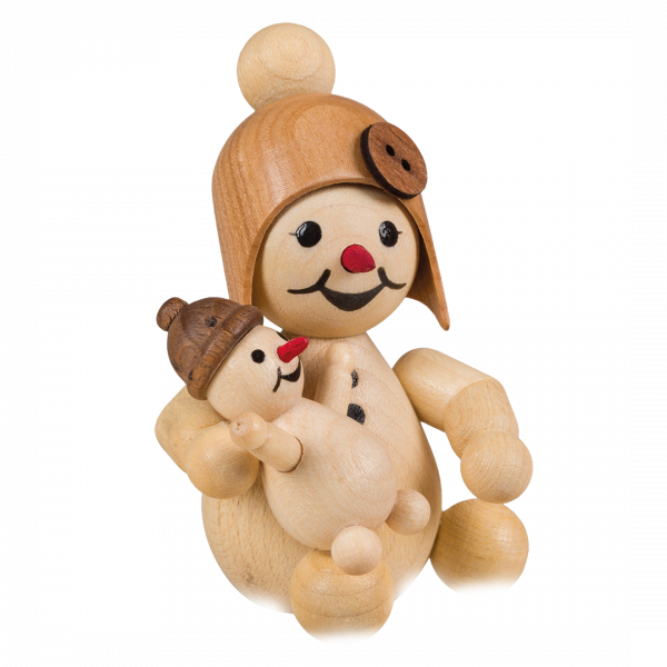 Snow girl with doll without base 7 cm