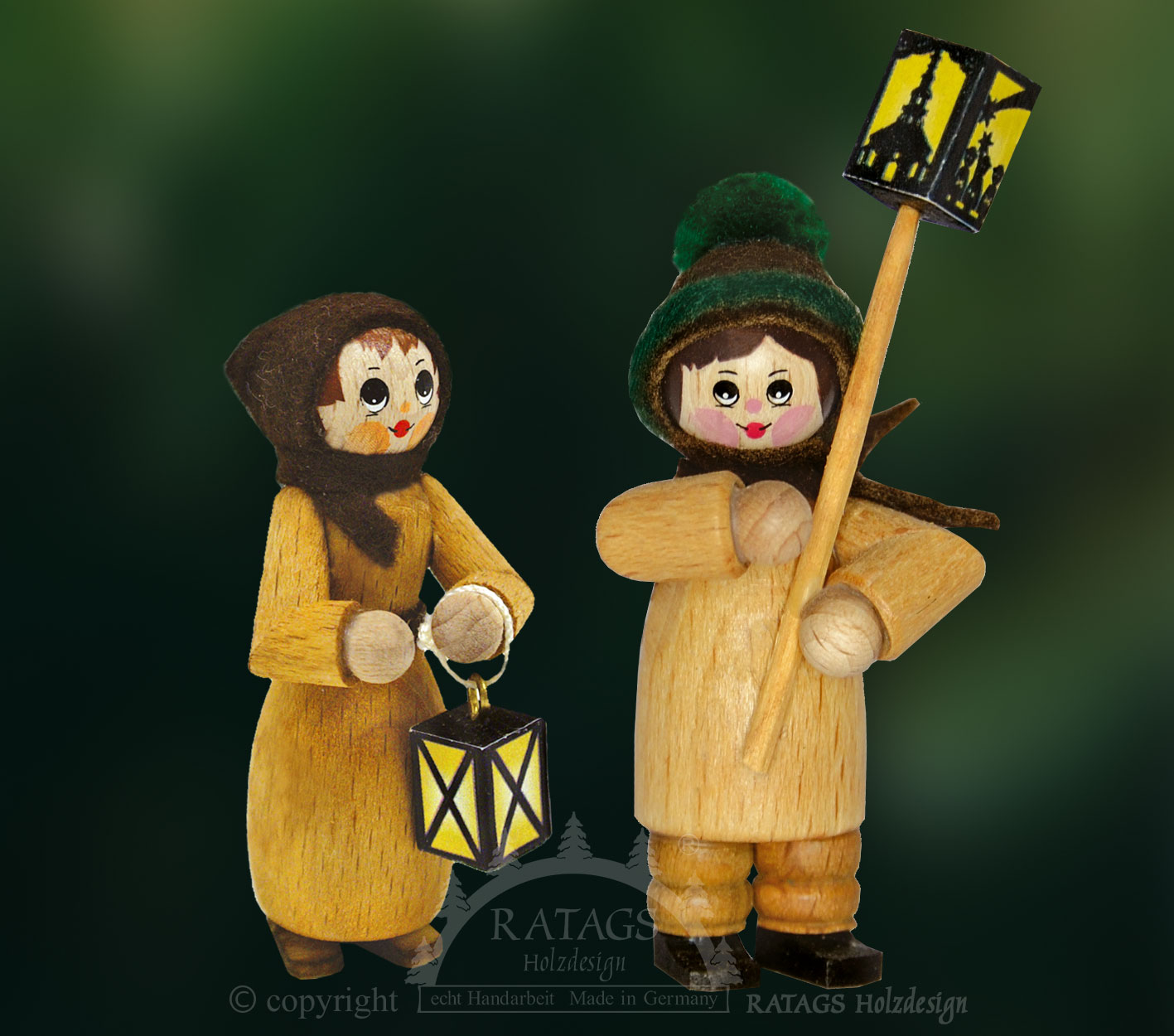 Figuren, 2er Set, Laternenkinder, natur