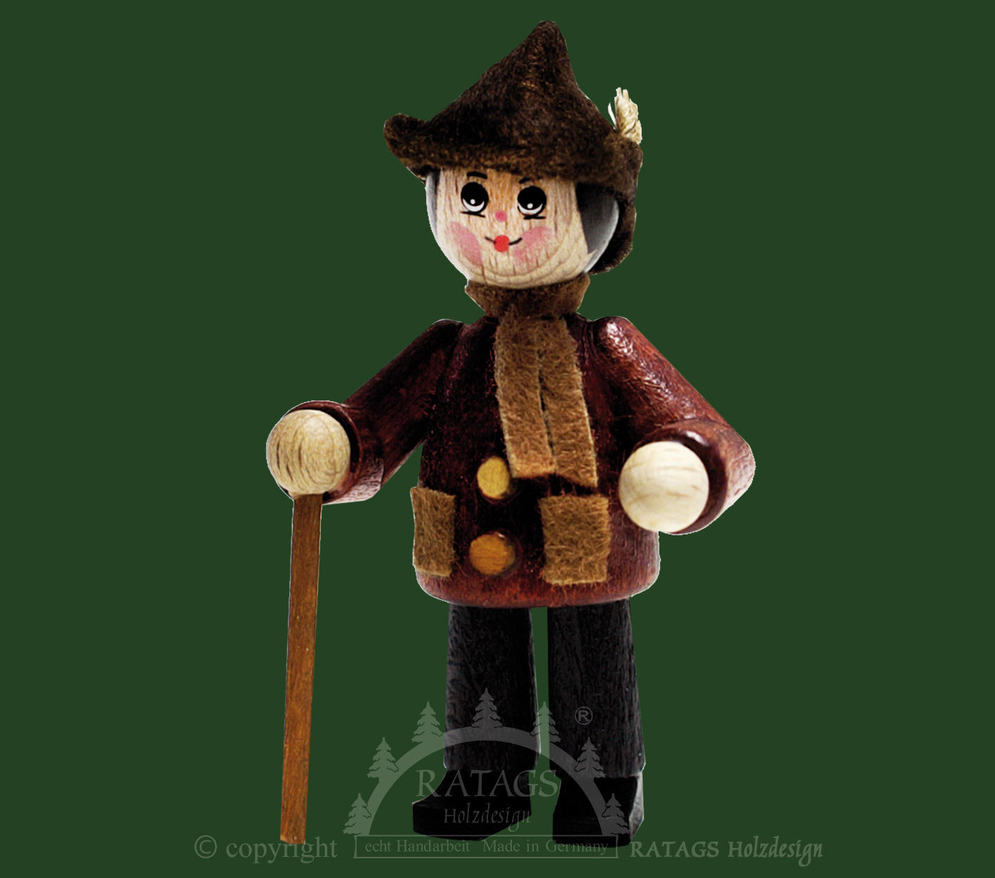 Figur, Wanderer mit Stock