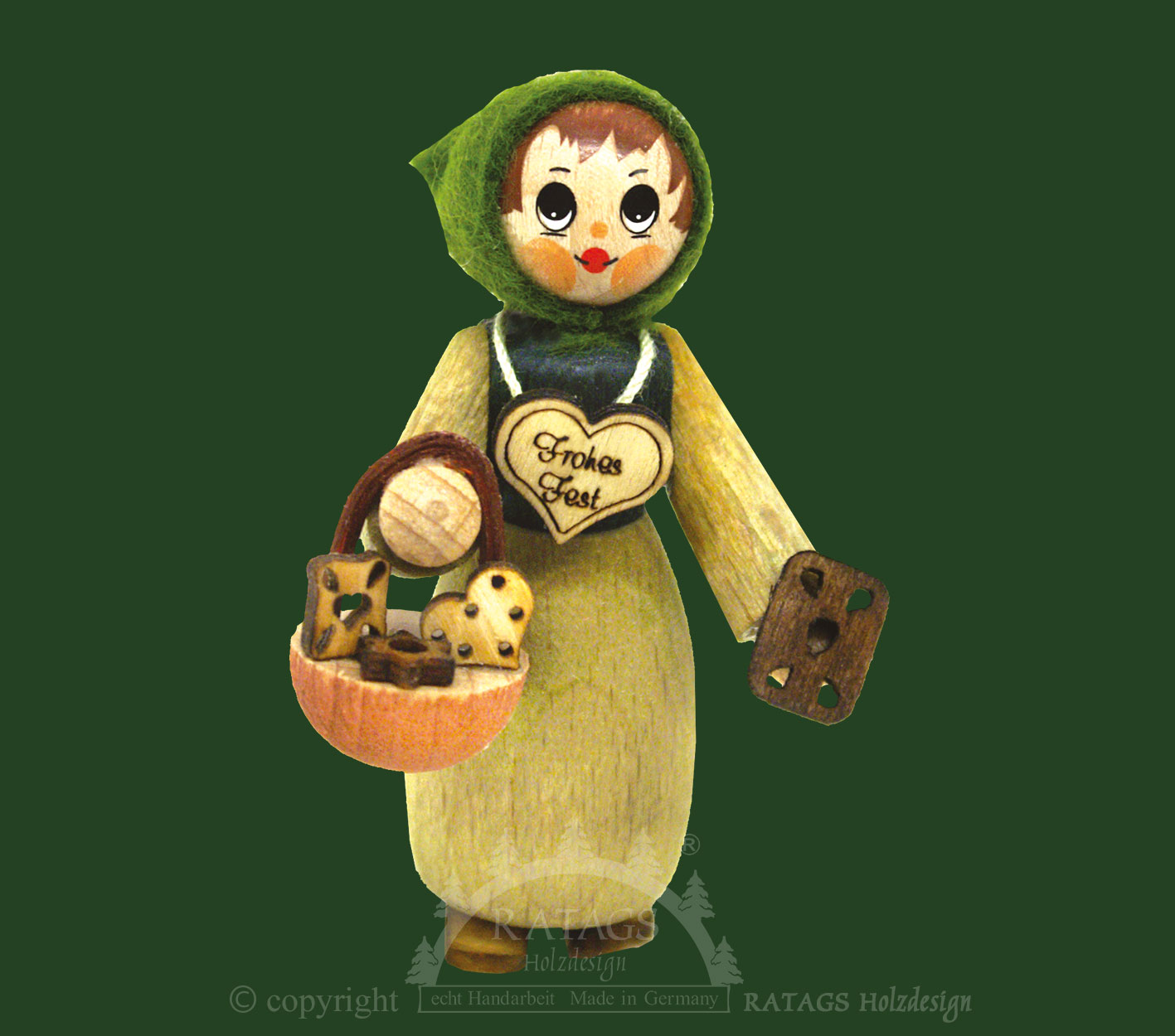 Figuur, peperkoekvrouwtje, lichtgroen