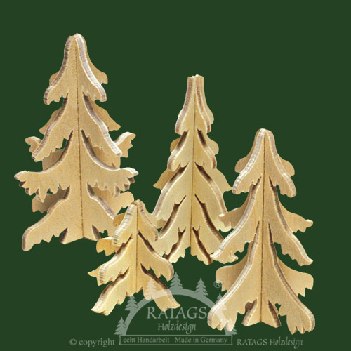 Set of 4 plug-in trees, 3+6.5 cm