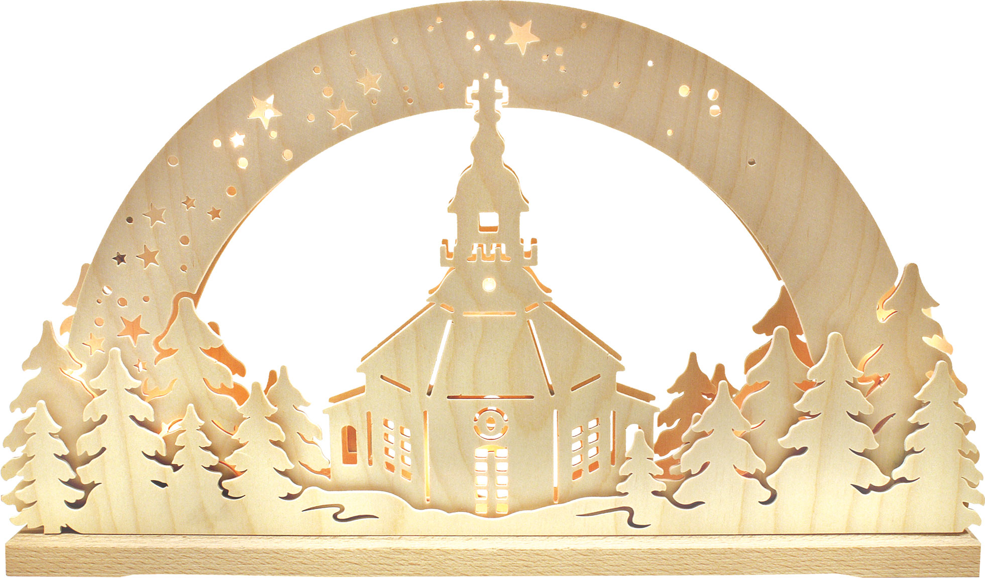 3D candle arch, small, church in Seiffen
