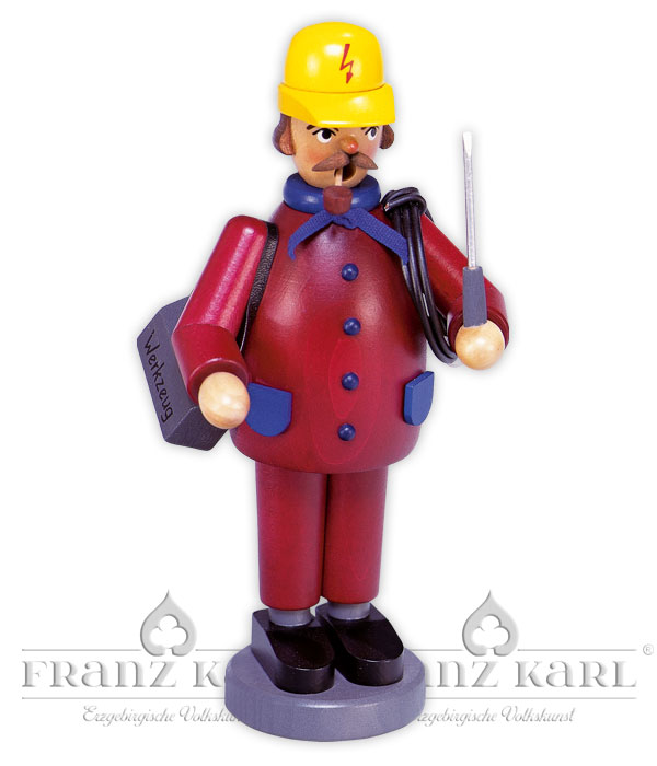 Eletricista Pequeno fumador de cachimbo