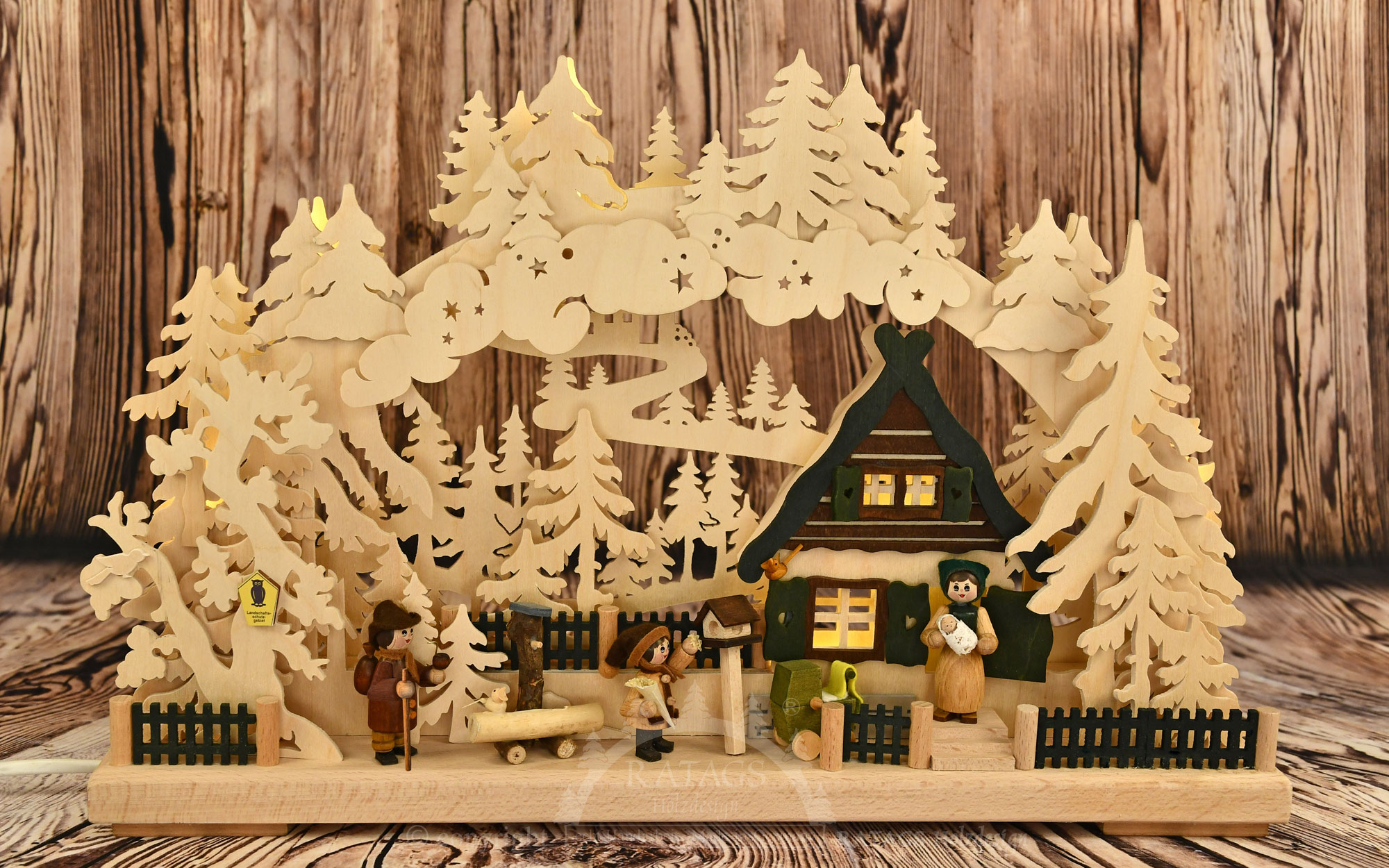 Small 3D Schwibbogen, family happiness