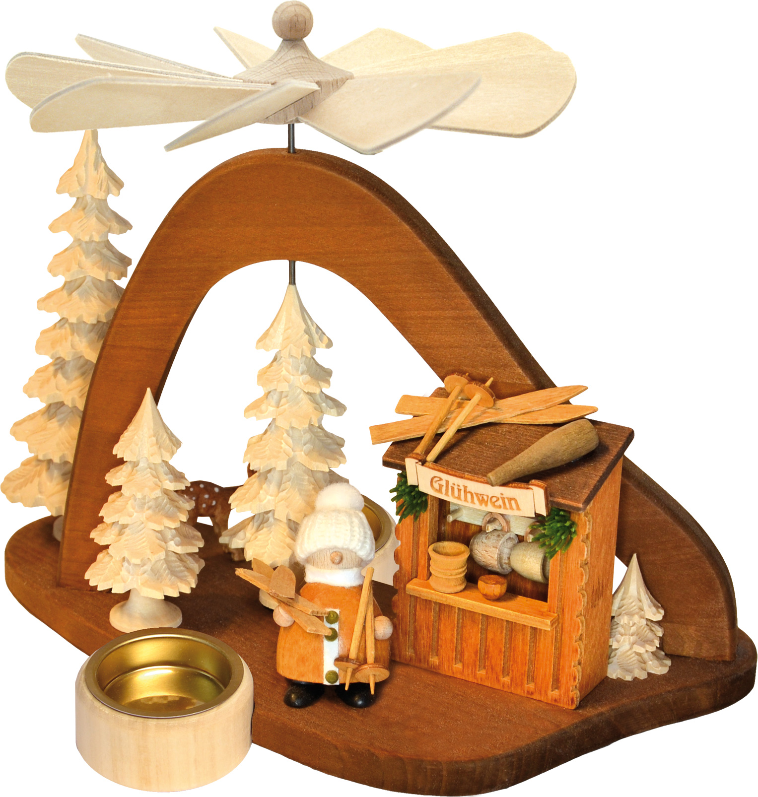 Solid wood pyramid, modern mulled wine stand