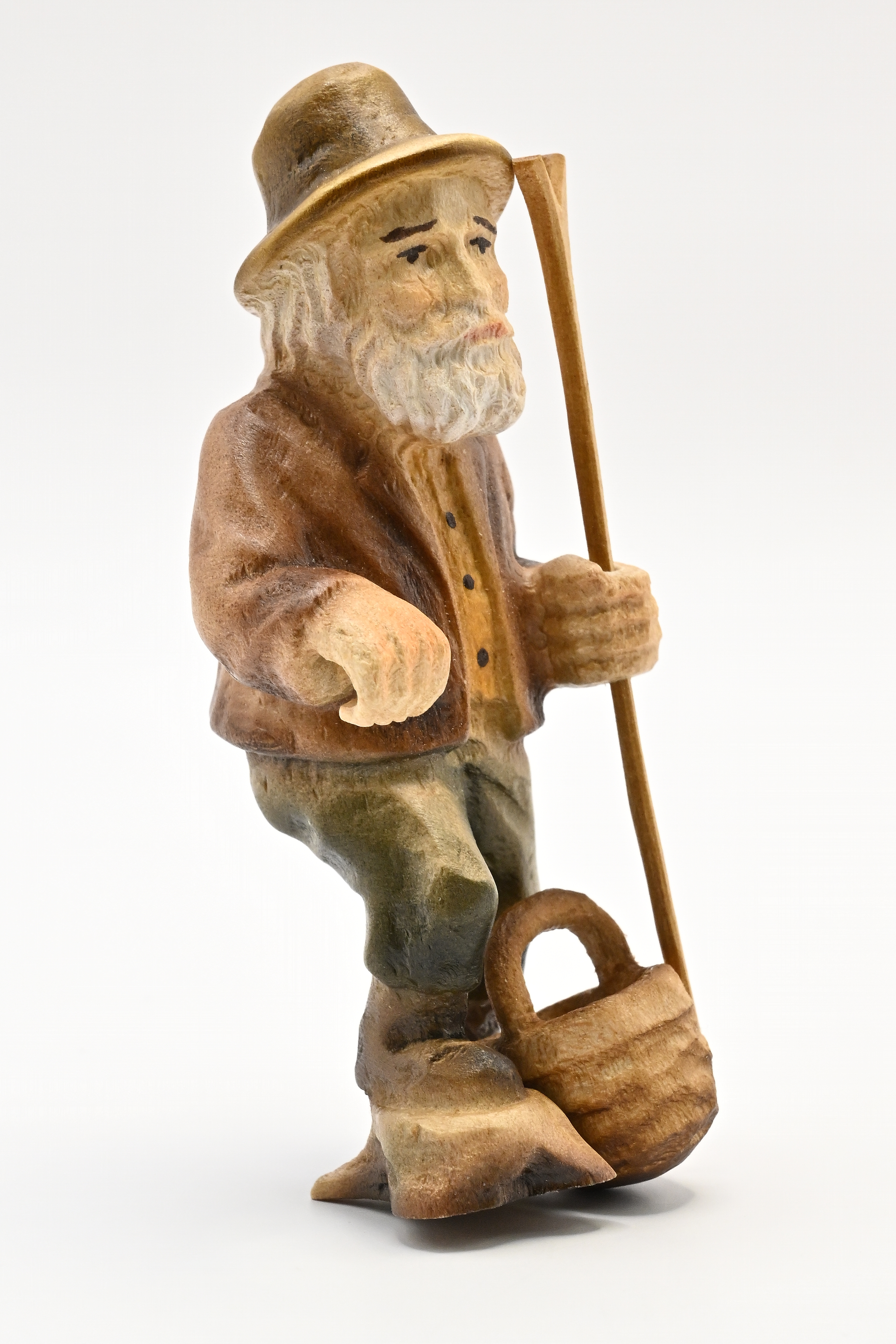 Grand-père avec panier et canne 90 mm