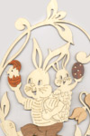 Fensterbild Hase mit Hasenbaby