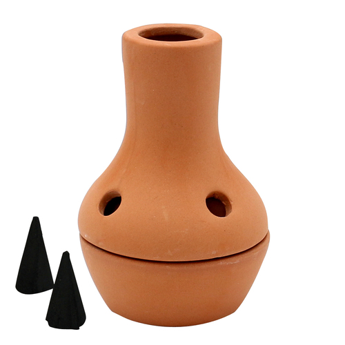 KNOX fire pot made of natural terracotta, 6x6x9 cm